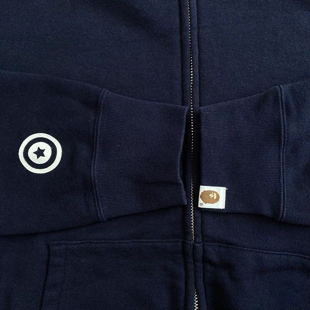 Bape BAPE Milo Shark Full Zip Hoodie Navy a bathing ape Size US M / EU 48-50 / 2 - 6 Thumbnail