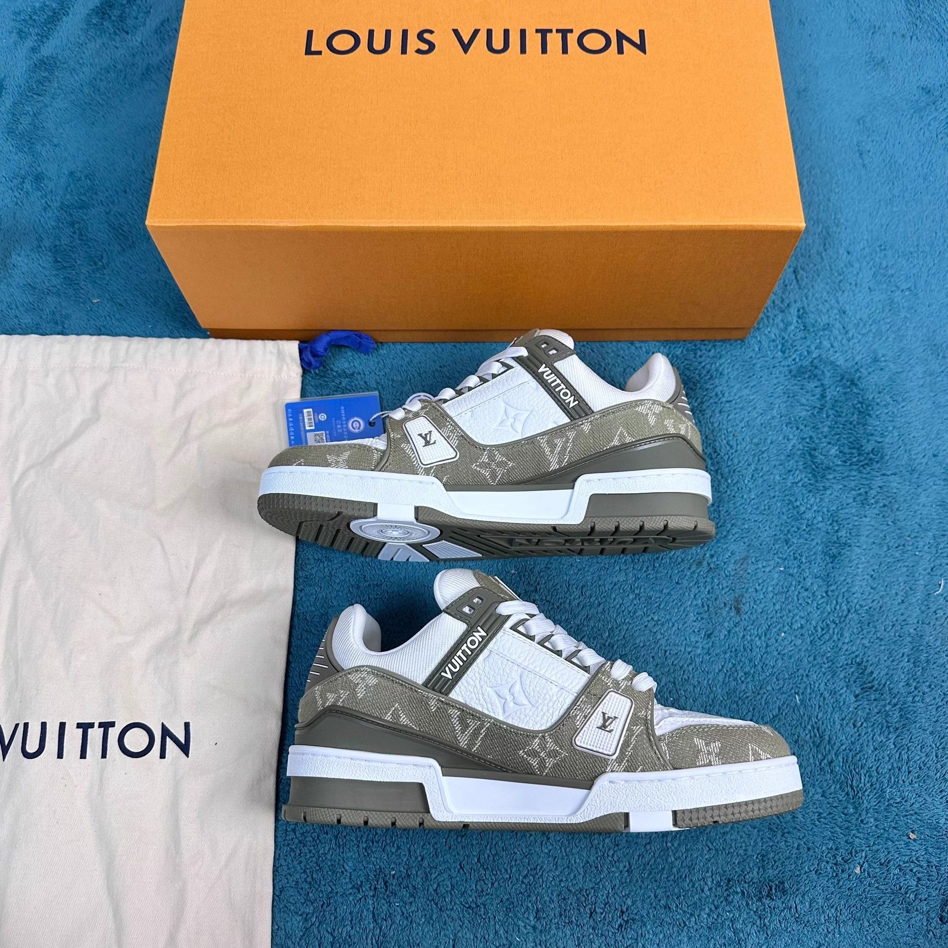 Louis Vuitton LV Trainer 25SS Green Low-Top Sneakers 37.5 Size US 6.5 / IT 36.5 - 3 Thumbnail
