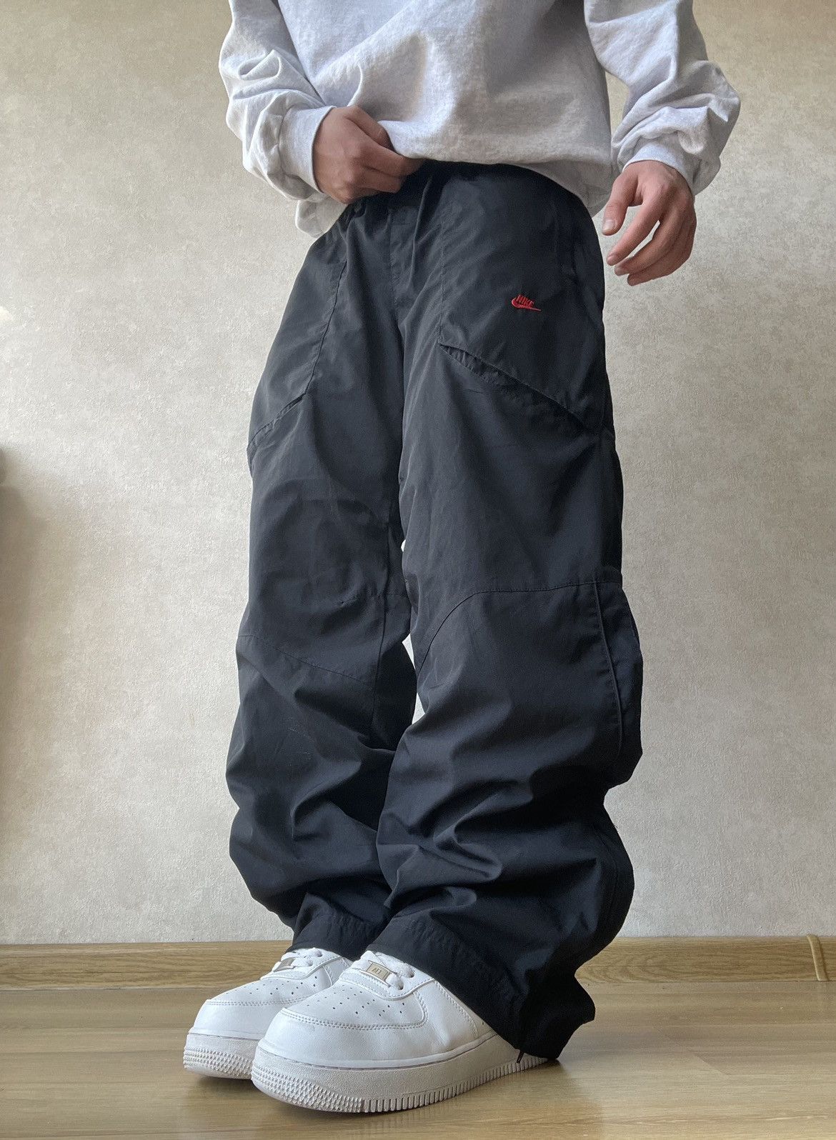 Vintage Nike Air Logo Baggy Parachute Track Pants Size L