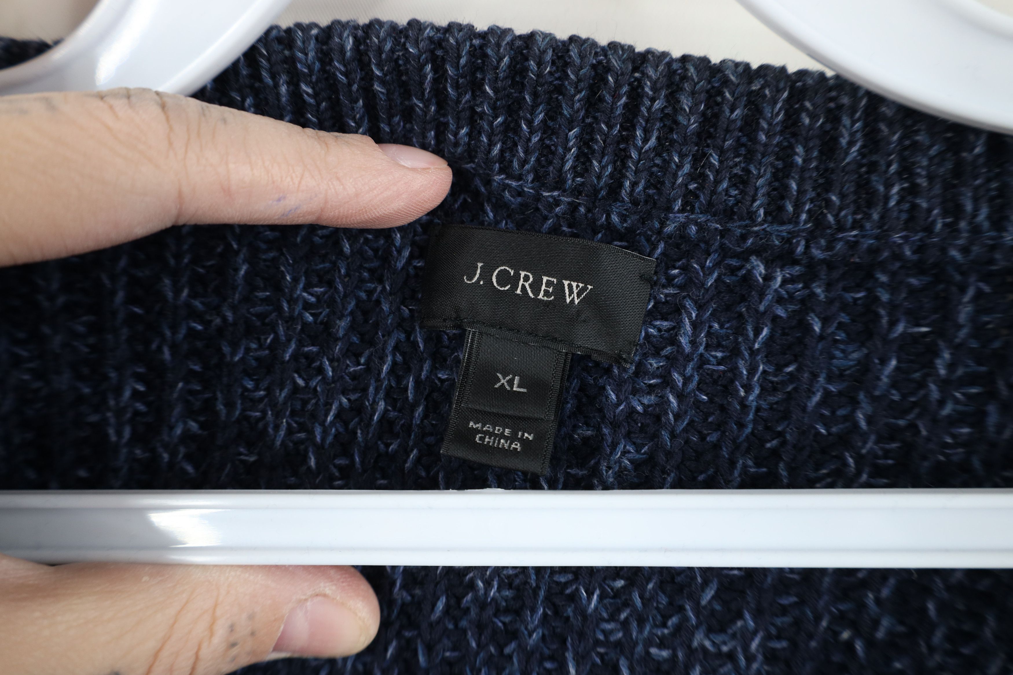 J.Crew J Crew Chunky Ribbed Knit Crewneck Sweater Heather Blue Size XL / US 12-14 / IT 48-50 - 4 Thumbnail