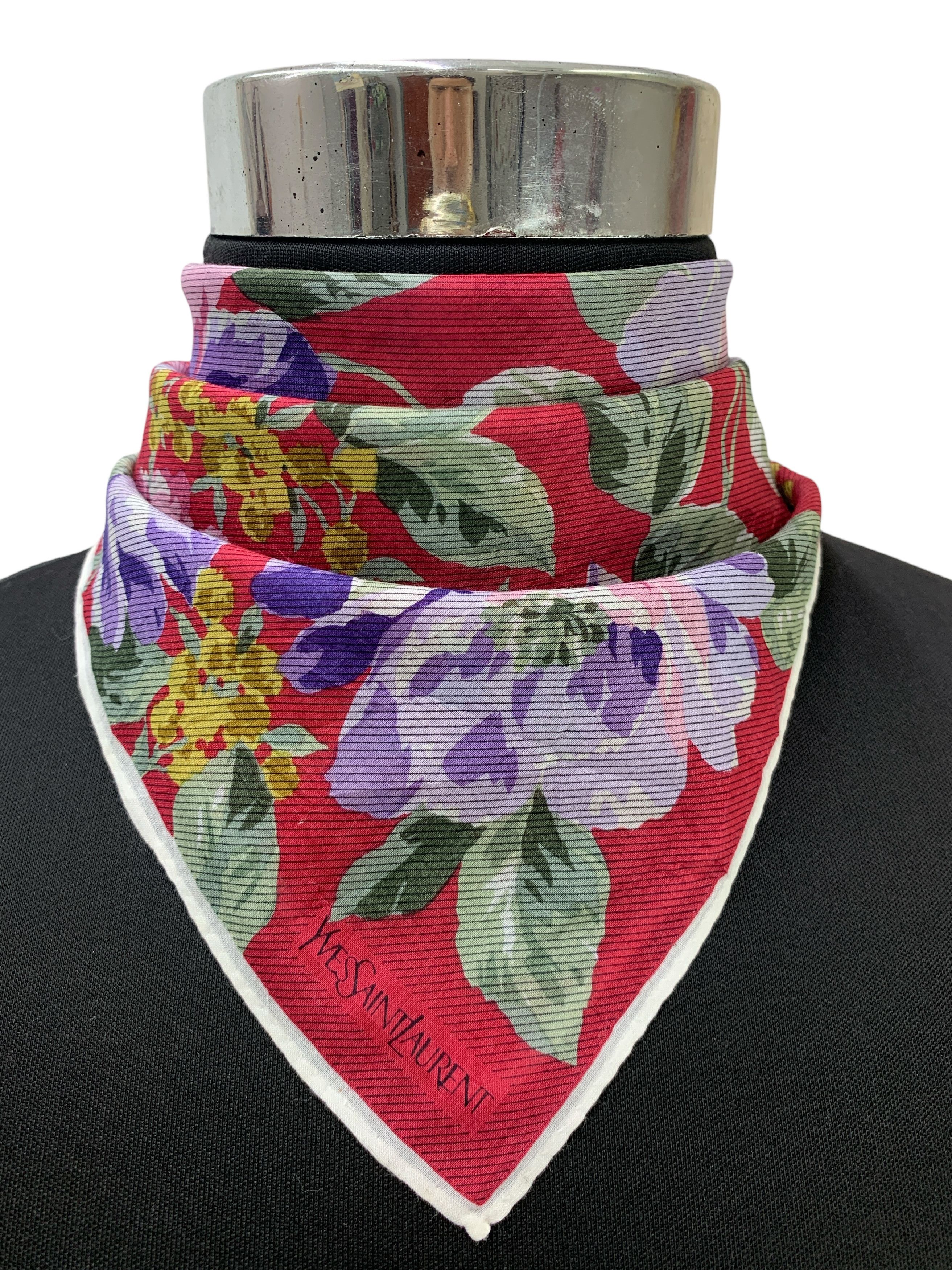 Vintage × Yves Saint Laurent Vintage Yves Saint Laurent Handkerchief Scarf - HKA1002 Size ONE SIZE - 1 Thumbnail