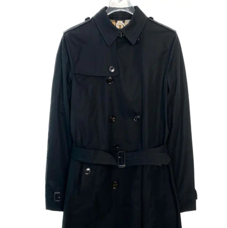 Burberry Burberry Black Cotton Women's Trench Coat Size L / US 10 / IT 46 - 1 Thumbnail