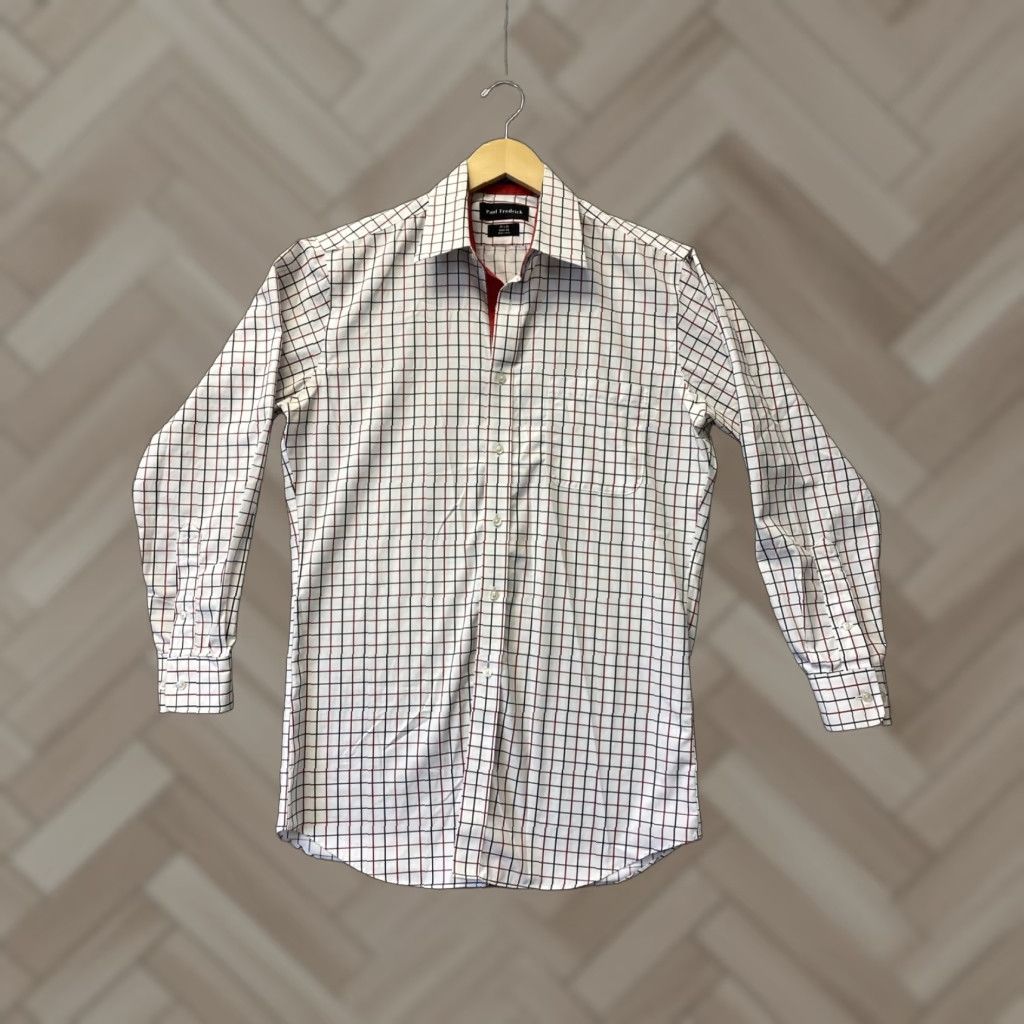 Vintage VINTAGE Paul Frederick Button Shirt Long Sleeve blue white Check Regular 15.5 Mens Button-Up Shirt 15-32 /0482 Size US L / EU 52-54 / 3 - 1 Thumbnail