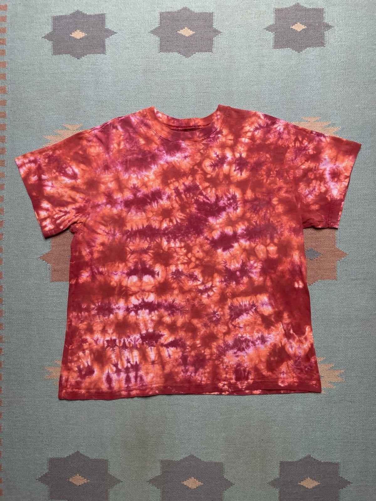 Vintage Vtg tie dye t shirt cotton sunburst hippie fractal adult XL Size US XL / EU 56 / 4 - 1 Thumbnail
