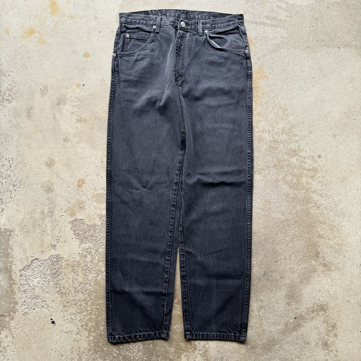 Vintage Faded Black Wrangler Jeans Skater ERD Grunge Thrashed Size US 33 - 1 Thumbnail
