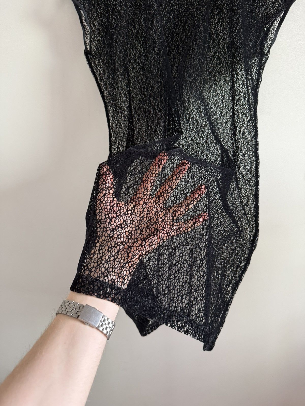 Sarah Pacini Sarah Pacini Sheer Mesh Black Dress Top Size M / US 6-8 / IT 42-44 - 5 Thumbnail