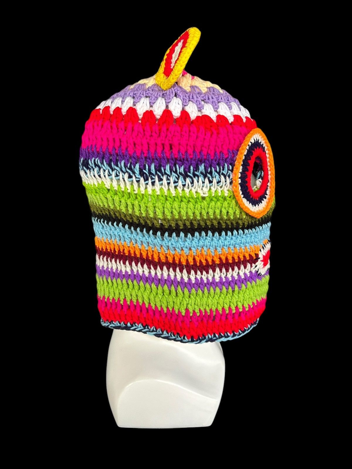 Japanese Brand × Kapital × Vintage Very Rare Crochet Knitted Handmade Balaclava Masked ☠️☠️ Size ONE SIZE - 6 Thumbnail