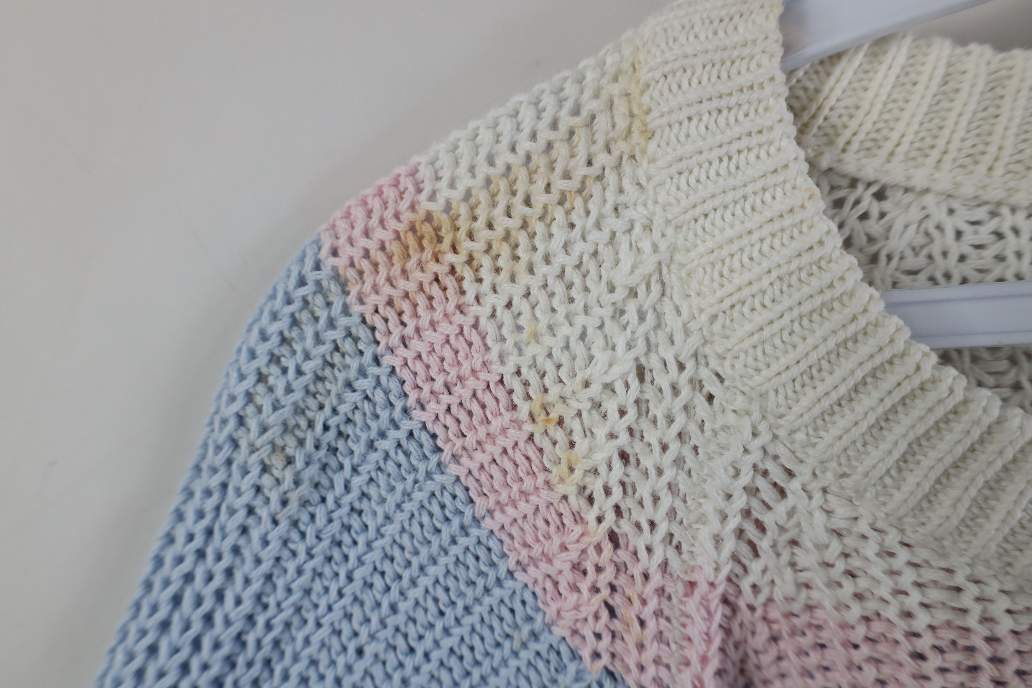 Vintage Vintage 90s Streetwear Pastel Striped Ribbed Knit Sweater Size M / US 6-8 / IT 42-44 - 8 Thumbnail