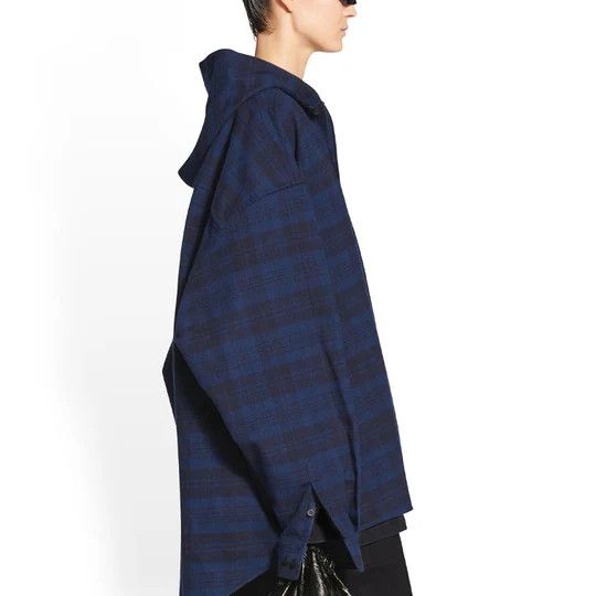 o1w1db10425 Hooded Shirt in Blue/Navy