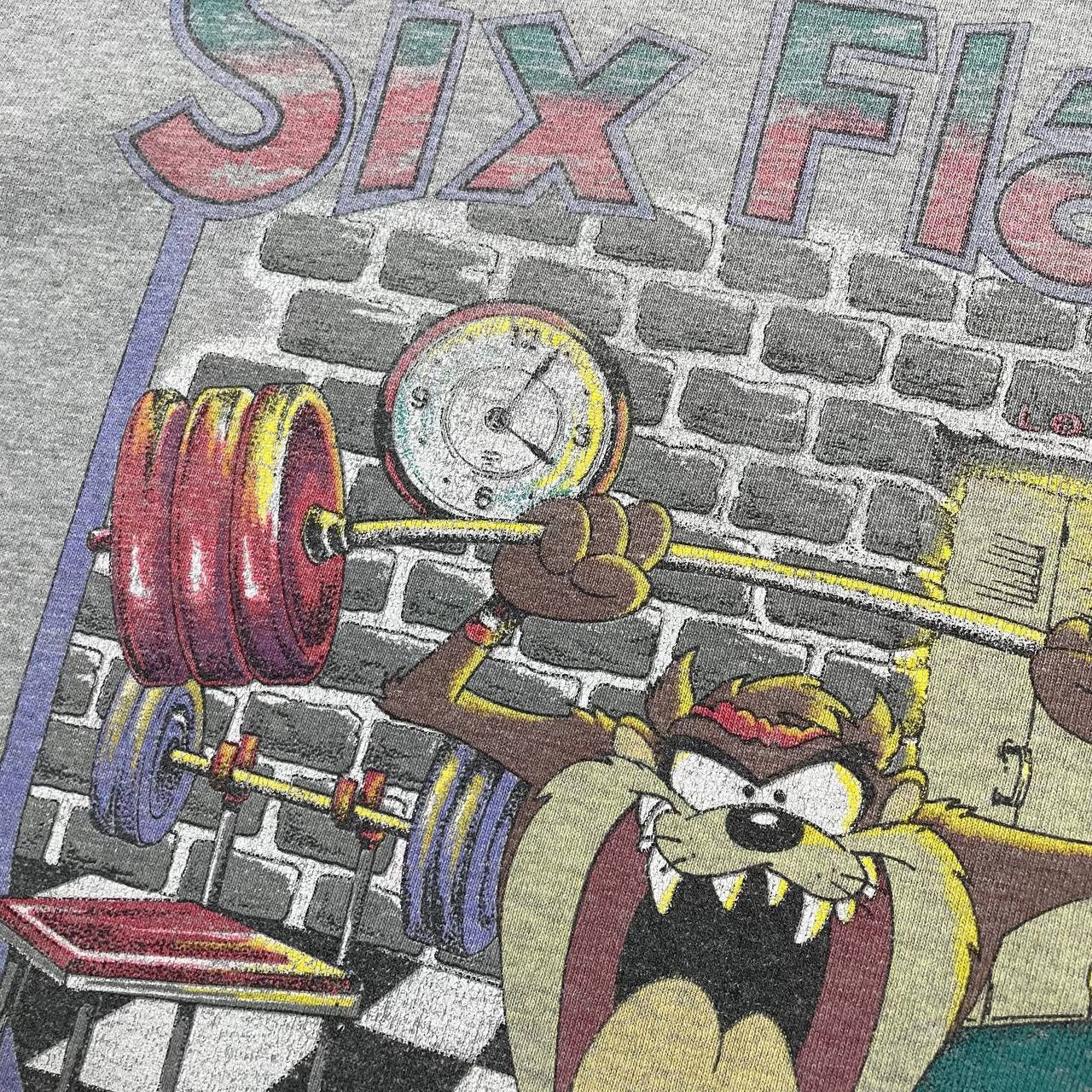 Vintage × Warner Bros Vintage 1996 Taz Six Flags Gym Cartoon Single Stitch T Shirt Size US L / EU 52-54 / 3 - 3 Thumbnail