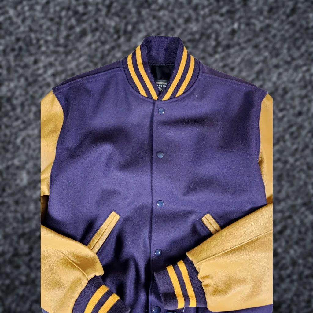 Holloway VINTAGE Holloway The Original Varsity Jacket Purple Yellow Wool & Leather Mens Sz S Size US S / EU 44-46 / 1 - 1 Thumbnail