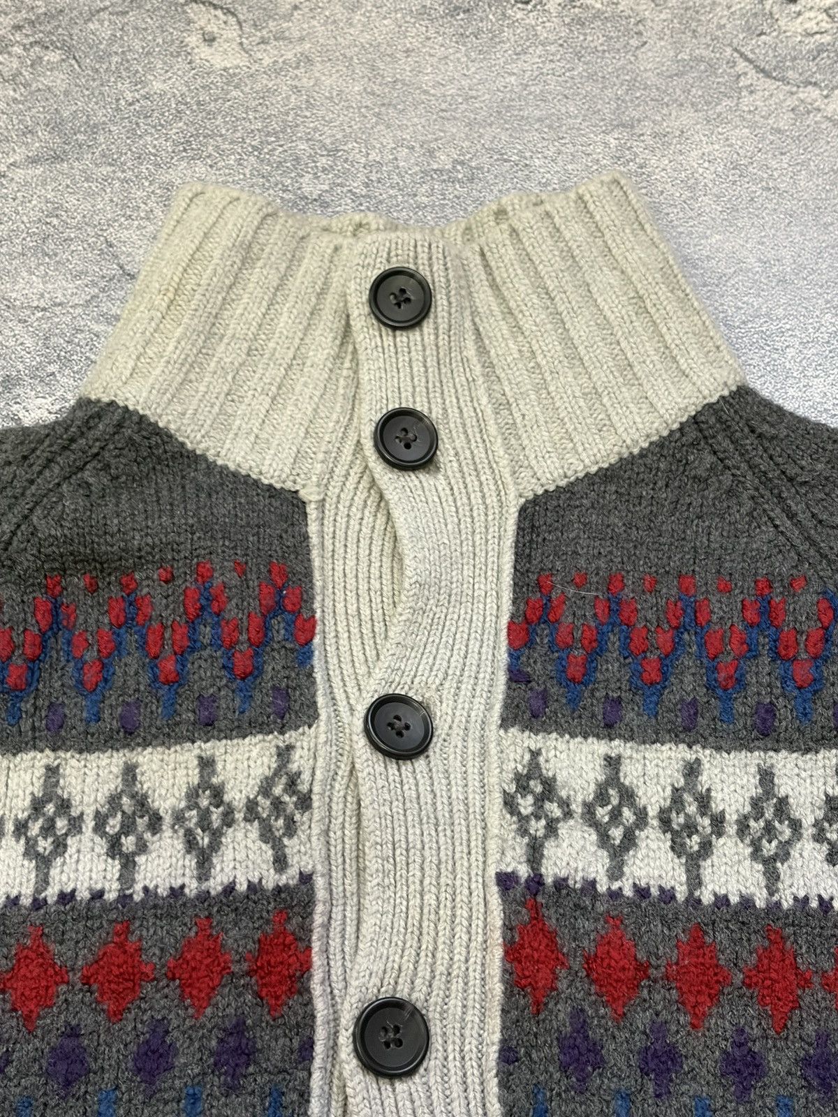 Marc by Marc Jacobs Marc Jacobs Fair Isle Wool Cardigan Grey M Size US M / EU 48-50 / 2 - 9 Thumbnail