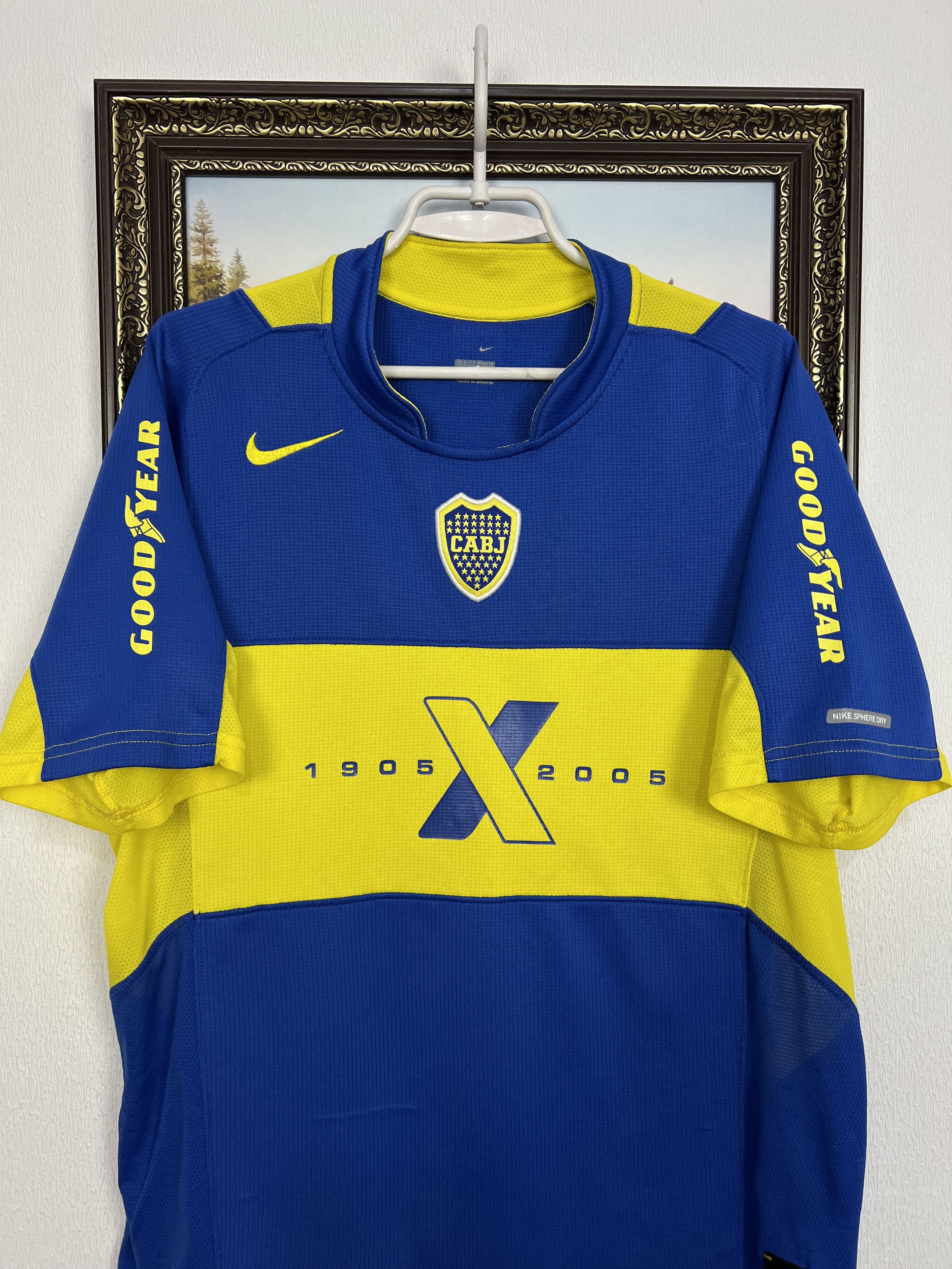 Nike Boca Juniors Home football shirt 2005 Soccer Jersey Trikot Size US L / EU 52-54 / 3 - 2 Thumbnail