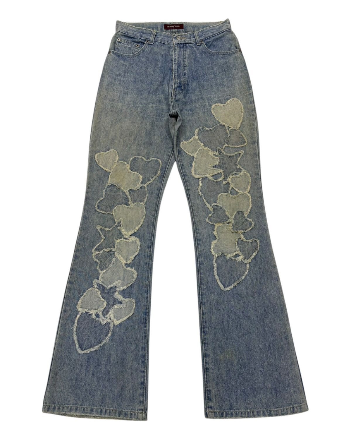 Hysteric Glamour × Undercover Flare Jeans Star Embroidery Patchwork Penthouse Bootcut Size US 27 - 1 Thumbnail