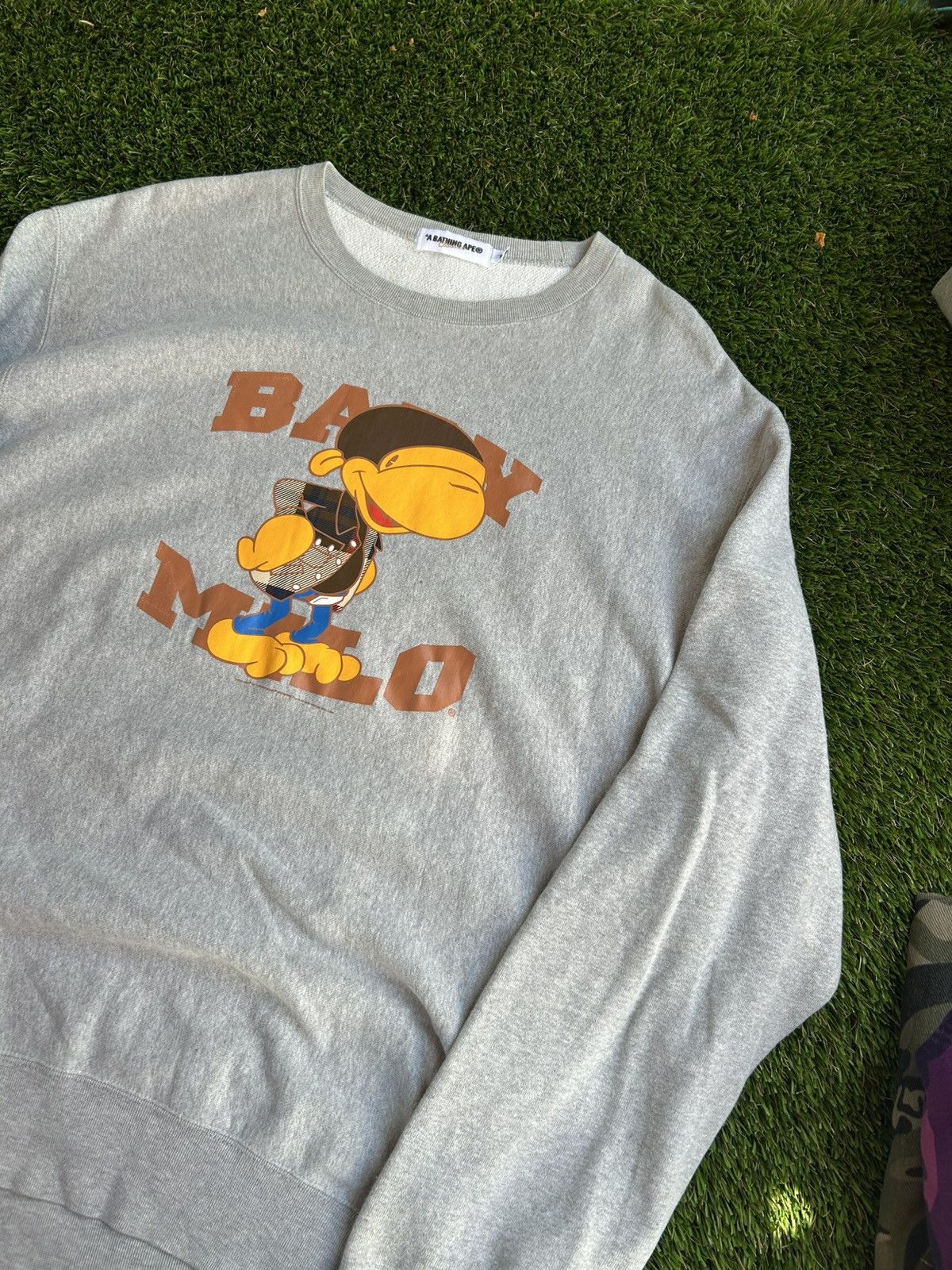 Vintage 2000s BAPE NIGO Baby Milo Cartoon Plaid Sweatshirt
