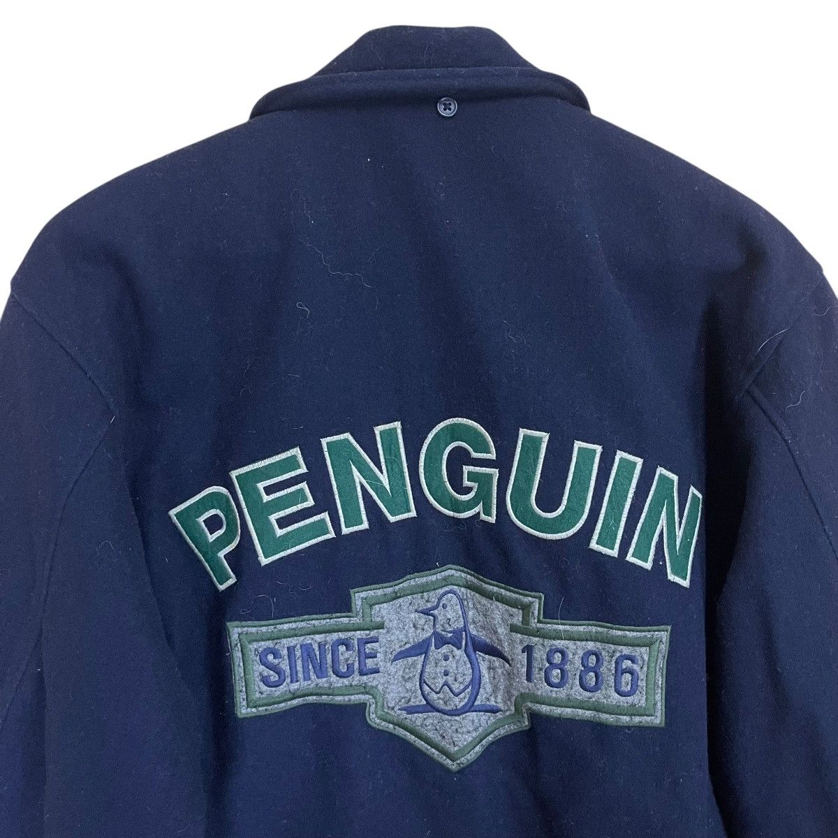 Vintage Vintage Musing Wear Penguin Big Logo Wool Varsity Jacket Size US S / EU 44-46 / 1 - 4 Thumbnail
