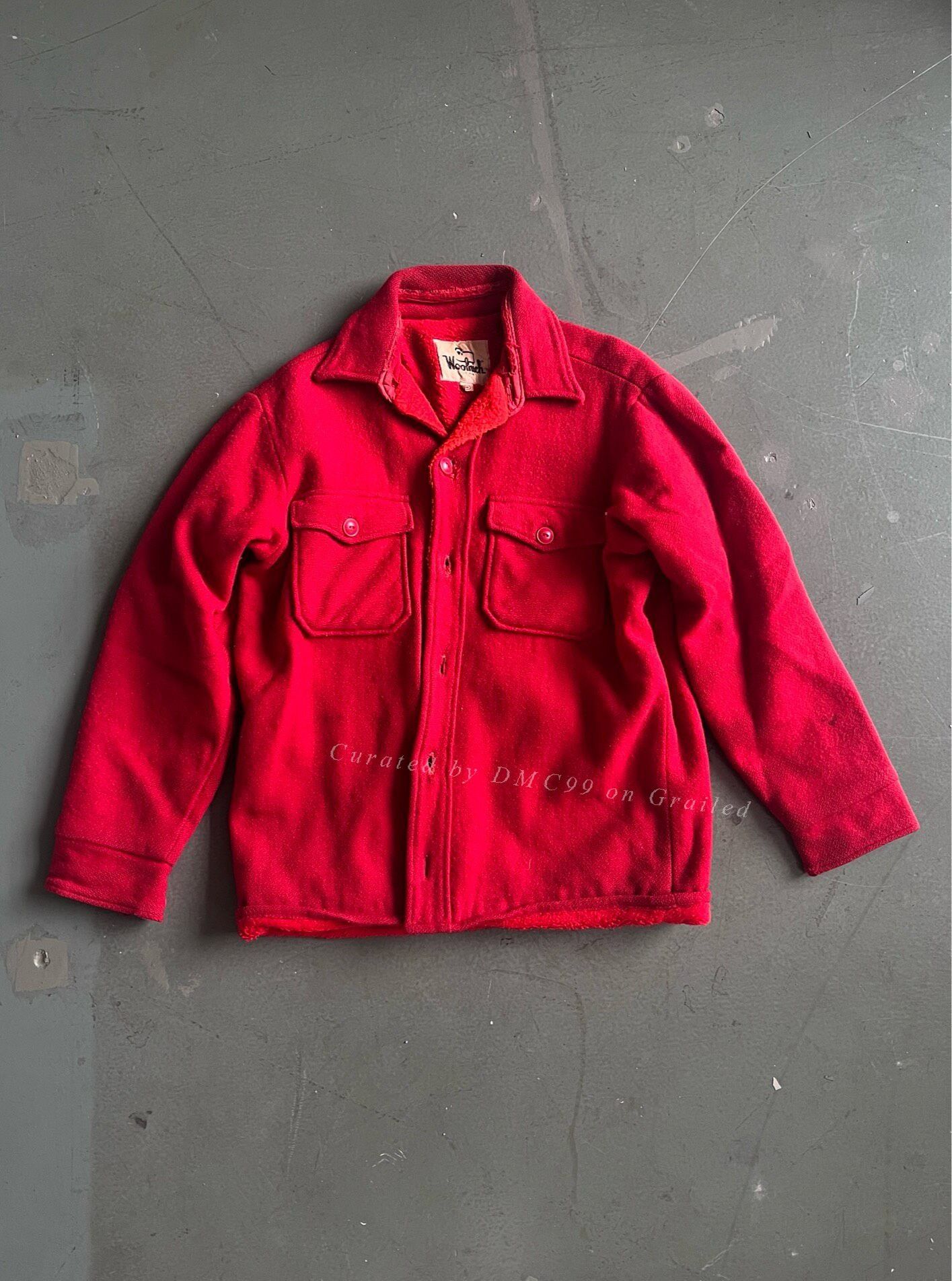 Vintage Vintage Wool Rich Red Cotton Jacket Size M / US 6-8 / IT 42-44 - 1 Thumbnail