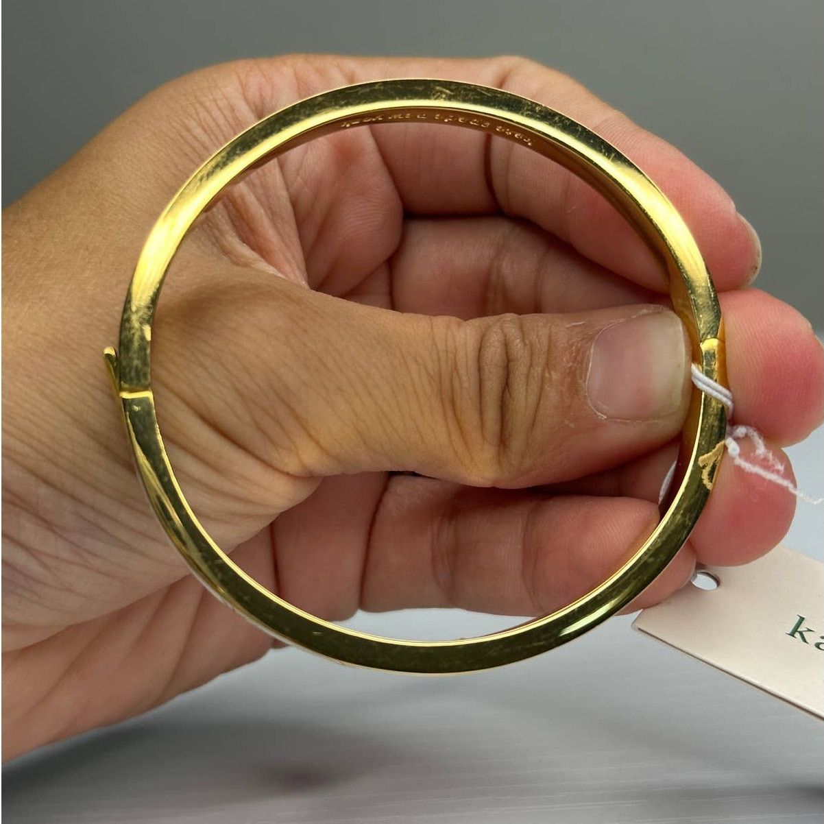 Kate Spade Kate Spade White Enamel Gold Tone Spot Spade Bangle Bracelet Size ONE SIZE - 6 Thumbnail