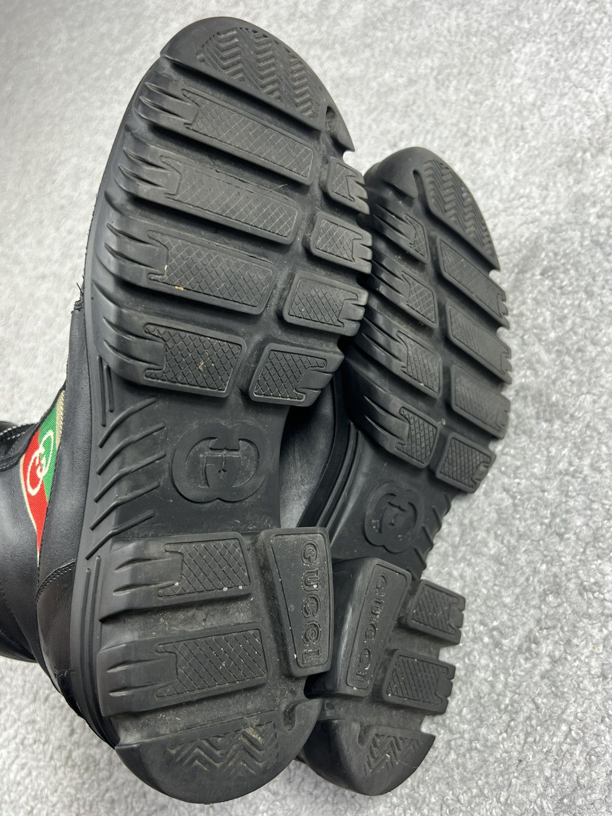 Gucci Gucci Black Leather “Interlocking G” Platform Ankle Boots Size US 7 / EU 40 - 7 Thumbnail