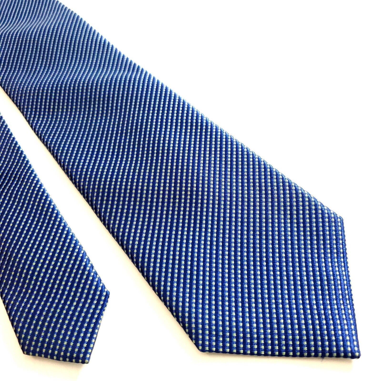 Calvin Klein Calvin Klein Blue Green Woven Check Silk Tie Size ONE SIZE - 1 Thumbnail