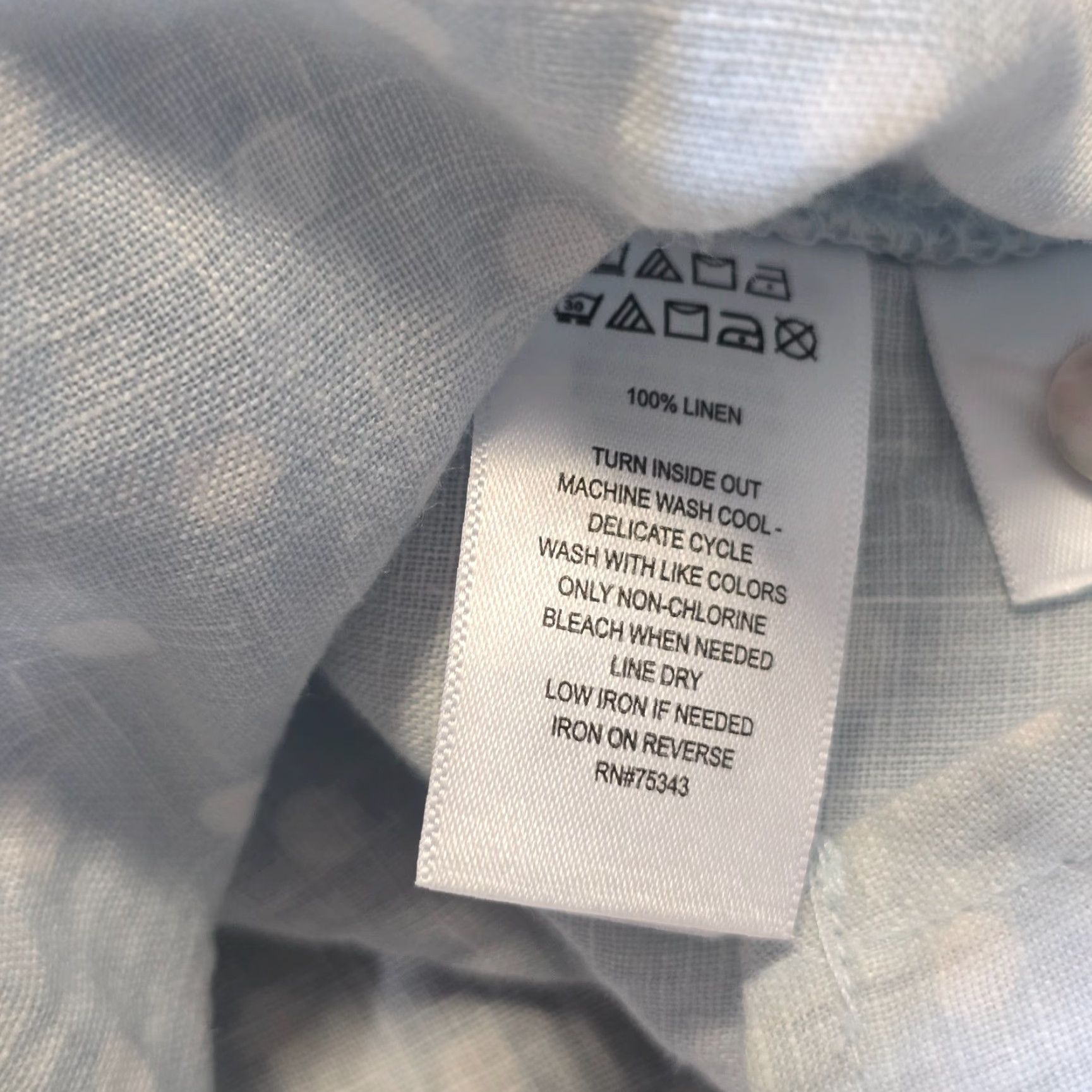 Rachel Zoe Rachel Zoe Top Womens Large Blue White Linen Polka Dot Button Casual Camp Short Sleeve Crew Neck Collared Size L / US 10 / IT 46 - 7 Thumbnail