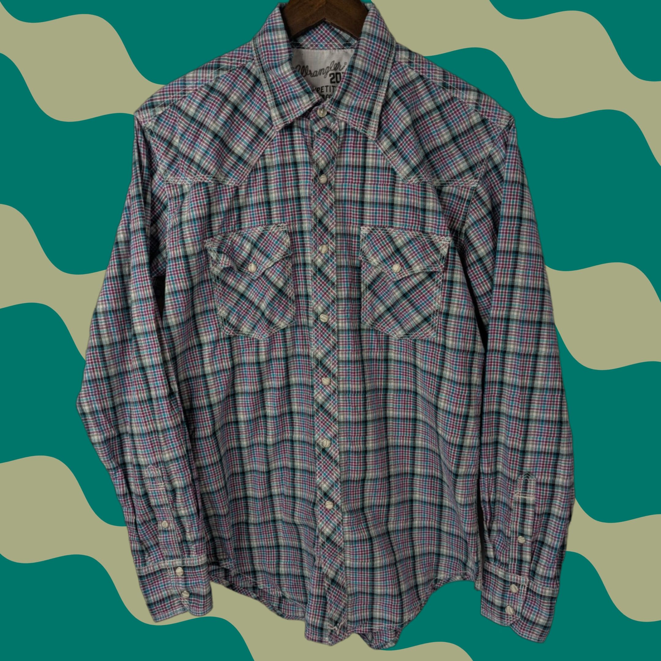 Wrangler Wrangler 20X Competition Advanced Comfort Mens M Pearl Snap Western Shirt Rodeo Size US M / EU 48-50 / 2 - 1 Thumbnail