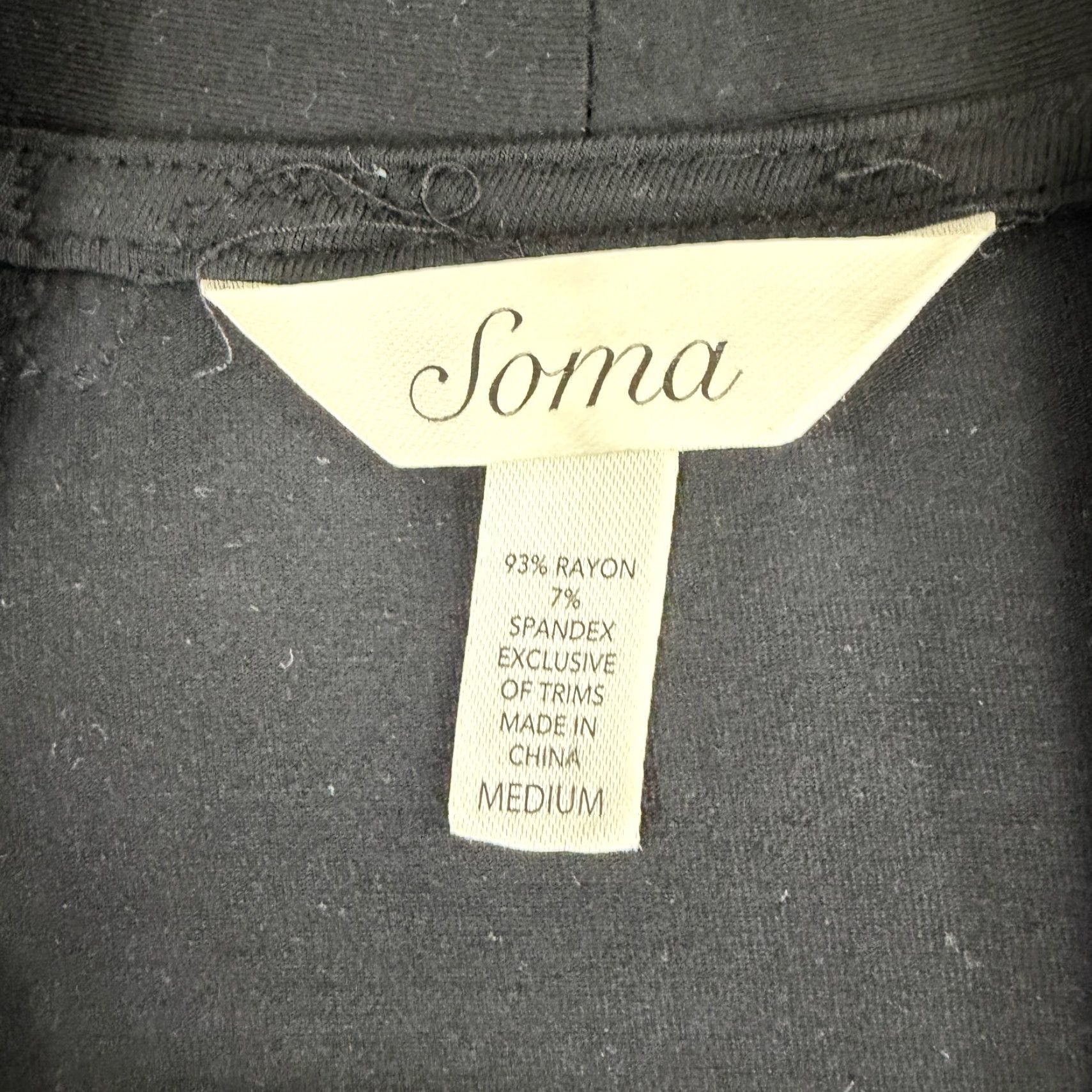 Vintage Soma Cardigan Sweater Womens Medium Black Lace Trim Open Front Long Sleeve Size M / US 6-8 / IT 42-44 - 7 Thumbnail