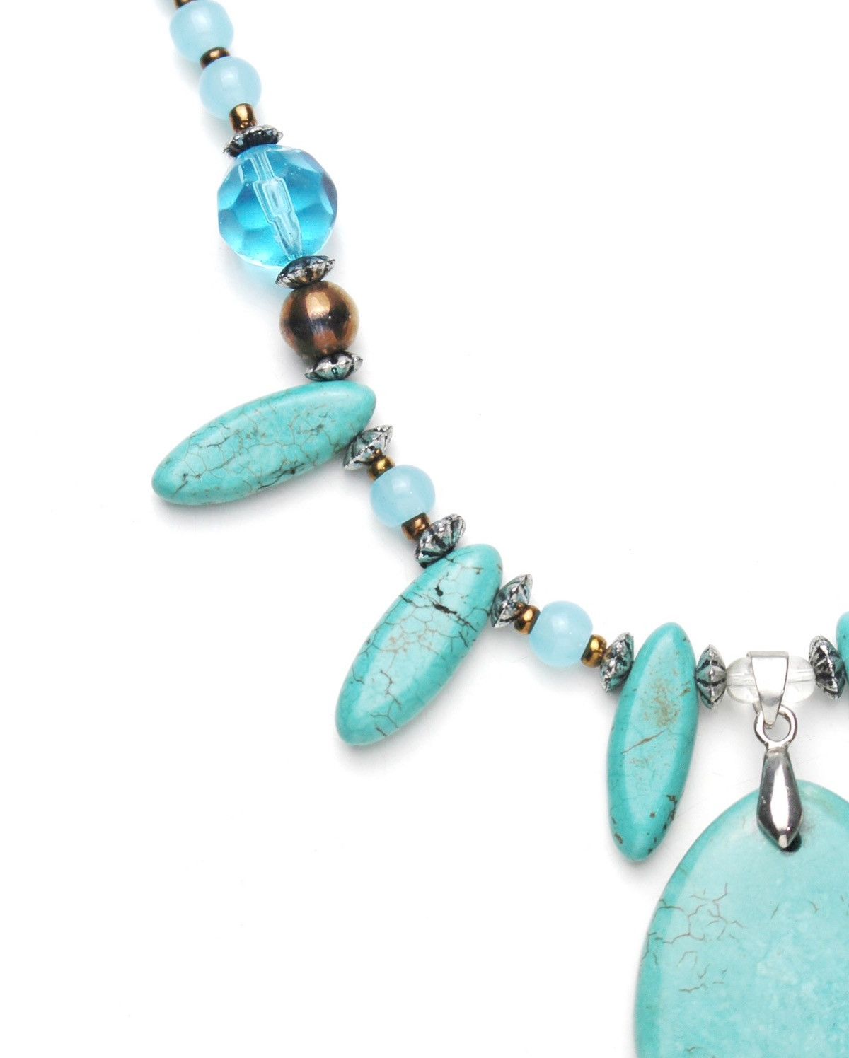 Native 2000S JAPANESE MADE TURQUOISE TEARDROP BEADED NECKLACE Size ONE SIZE - 5 Thumbnail