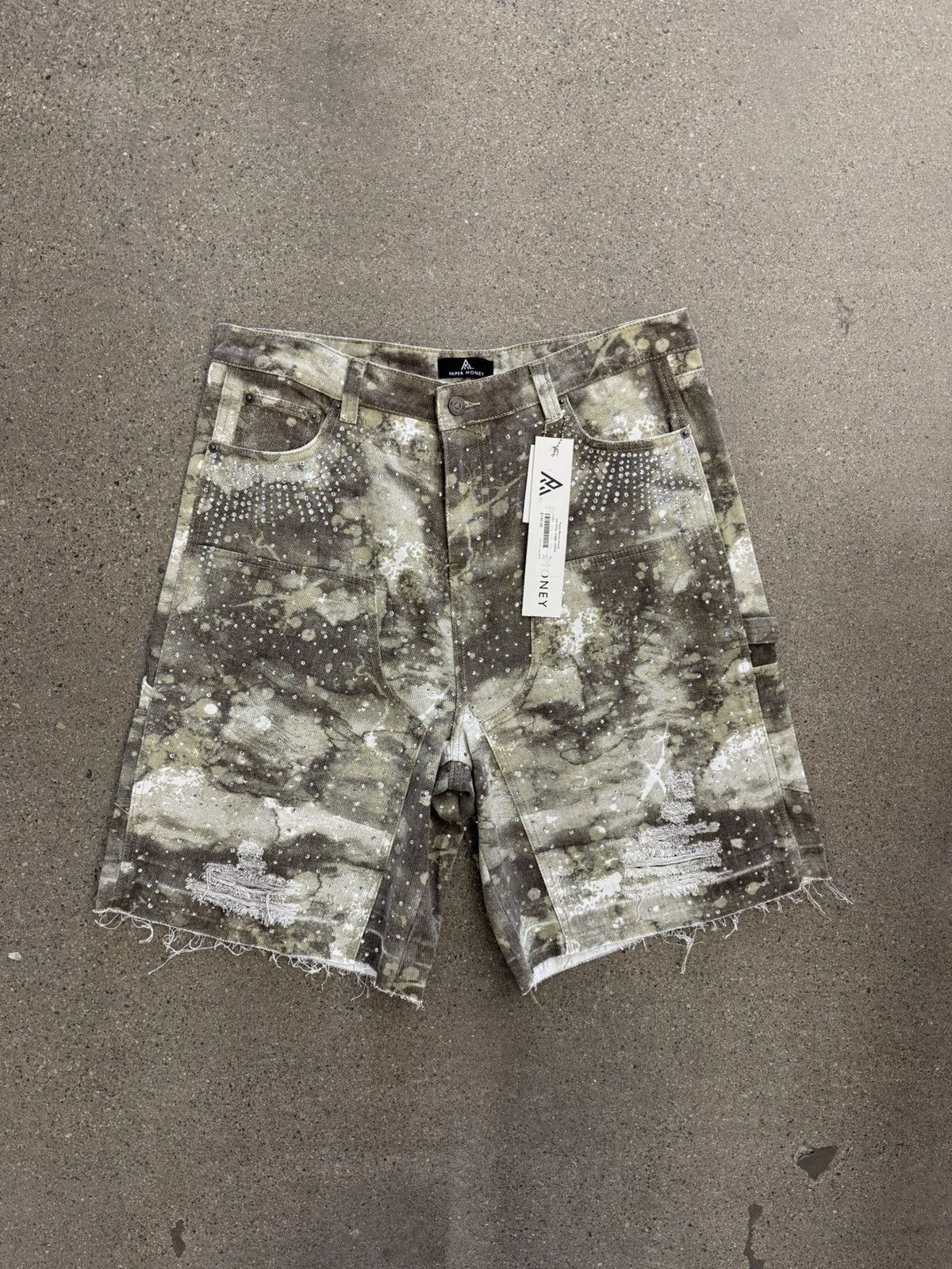 Other Paper Money Brand Crystal Camo Jorts Size US 36 / EU 52 - 1 Thumbnail