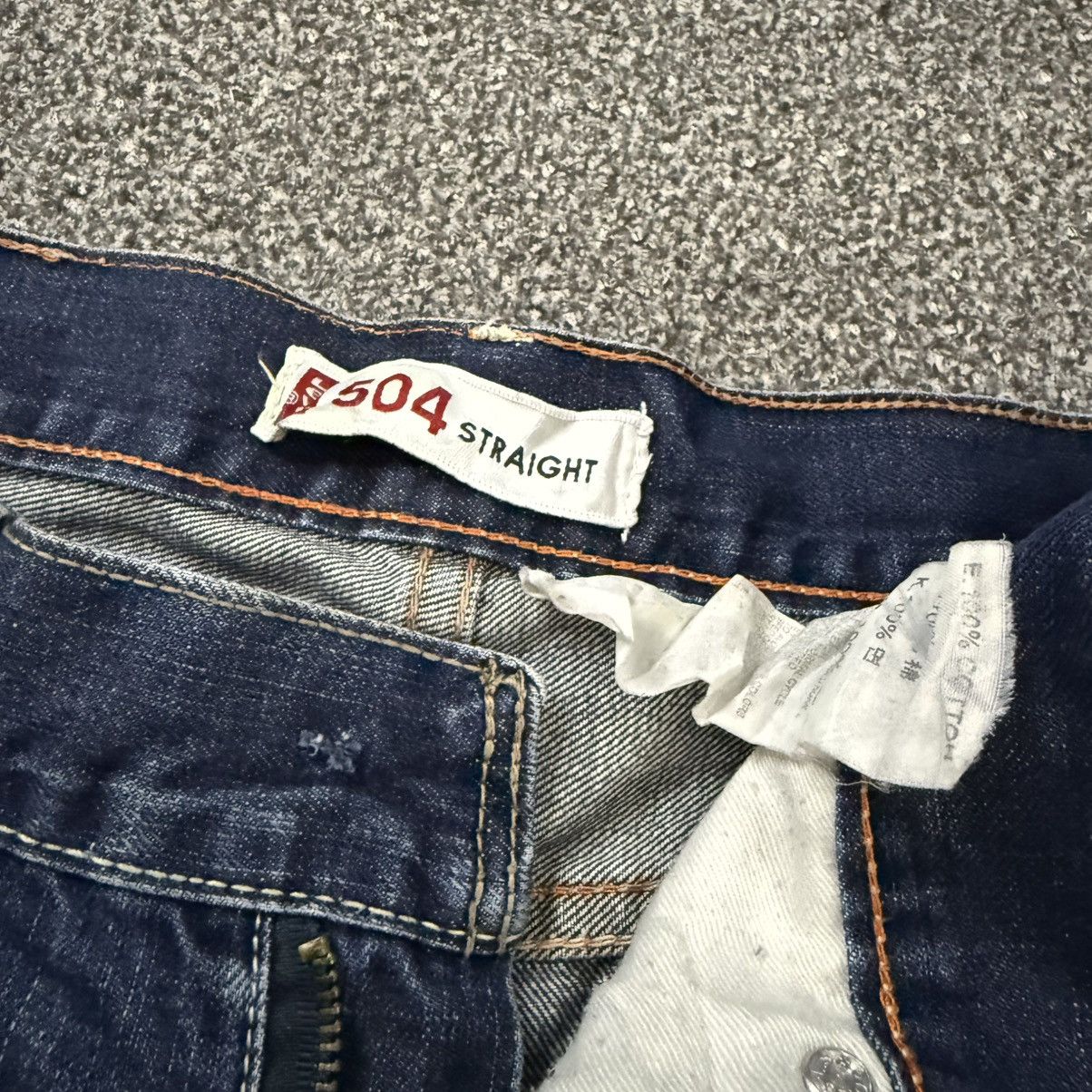 Levi's Made & Crafted Distressed Levis 504 Straight Unisex Y2k Washed Jeans Size US 31 - 16 Thumbnail