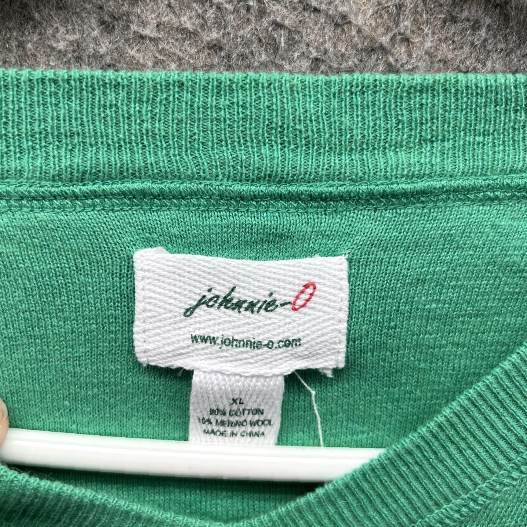 johnnie-O Johnnie O Sweater Men XL Cotton Fleece V-Neck Pullover Knit Long Sleeve Blue Logo Size US XL / EU 56 / 4 - 5 Thumbnail