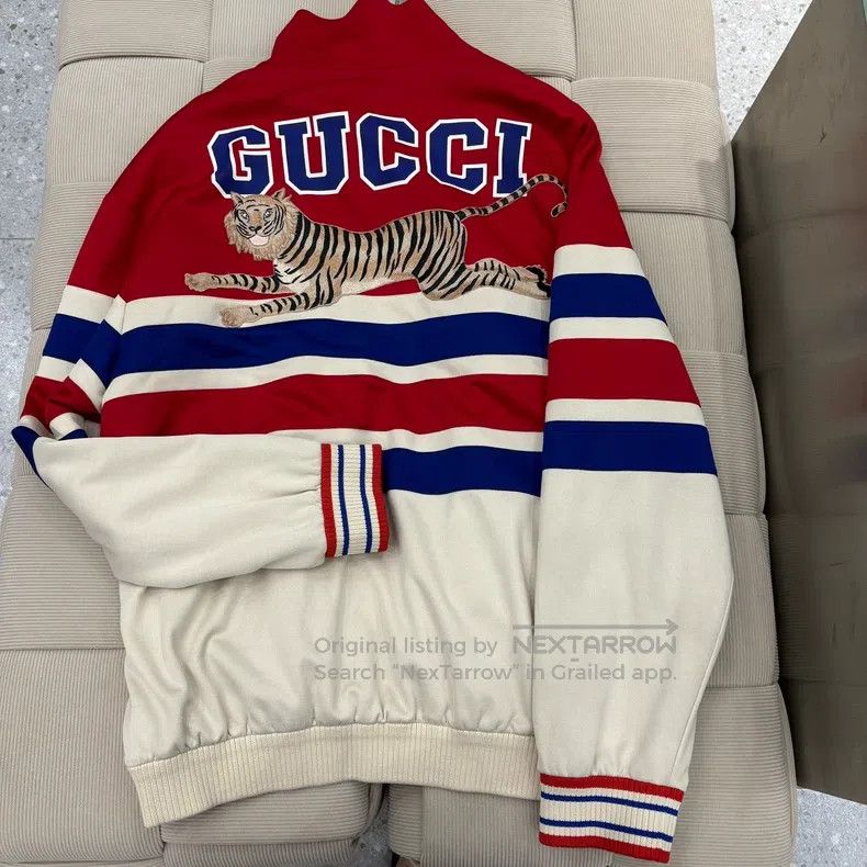 Gucci Gucci Logo tiger embroidery stand-up collar zipper jacket Size US XL / EU 56 / 4 - 2 Thumbnail