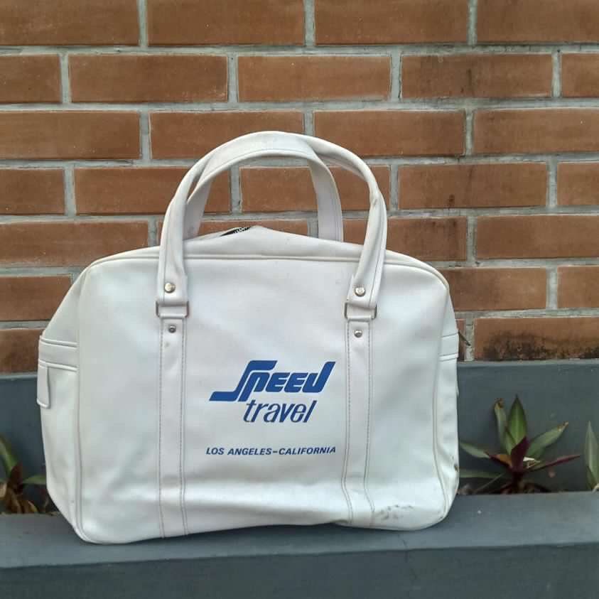 Vintage Vintage 70s Handy Travel Bag white leather 100 % Leather m Size ONE SIZE - 2 Thumbnail