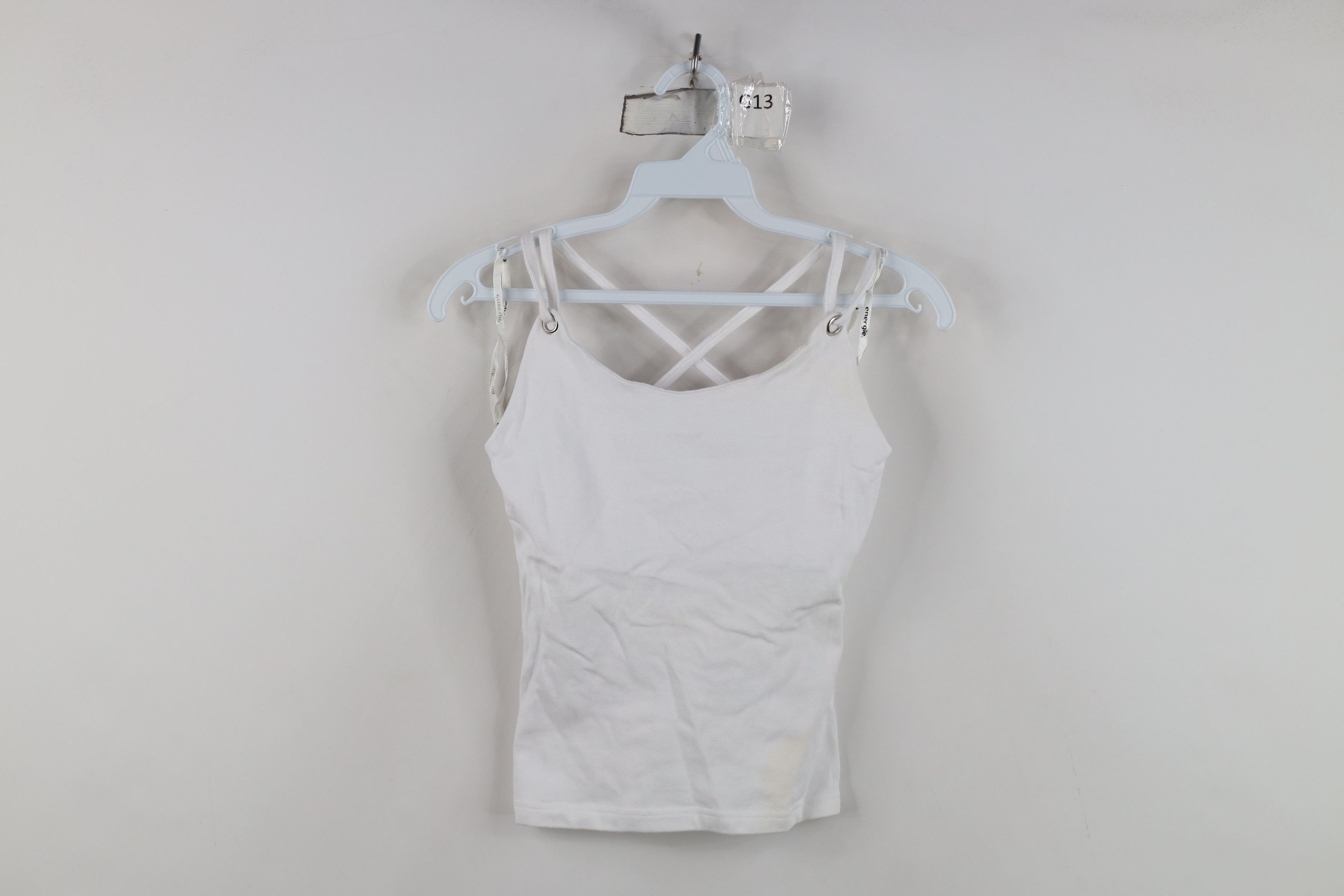 Vintage Vintage 90s Y2K Energie Ribbed Cami Tank Top Built in Bra Size M / US 6-8 / IT 42-44 - 1 Thumbnail