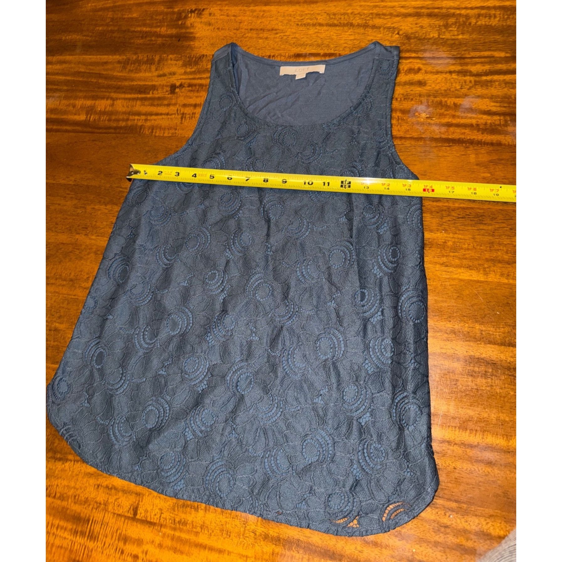 Loft Ann Taylor Loft Blue Lace Sleeveless Tank Top Womens Size B Size XS / US 0-2 / IT 36-38 - 6 Thumbnail