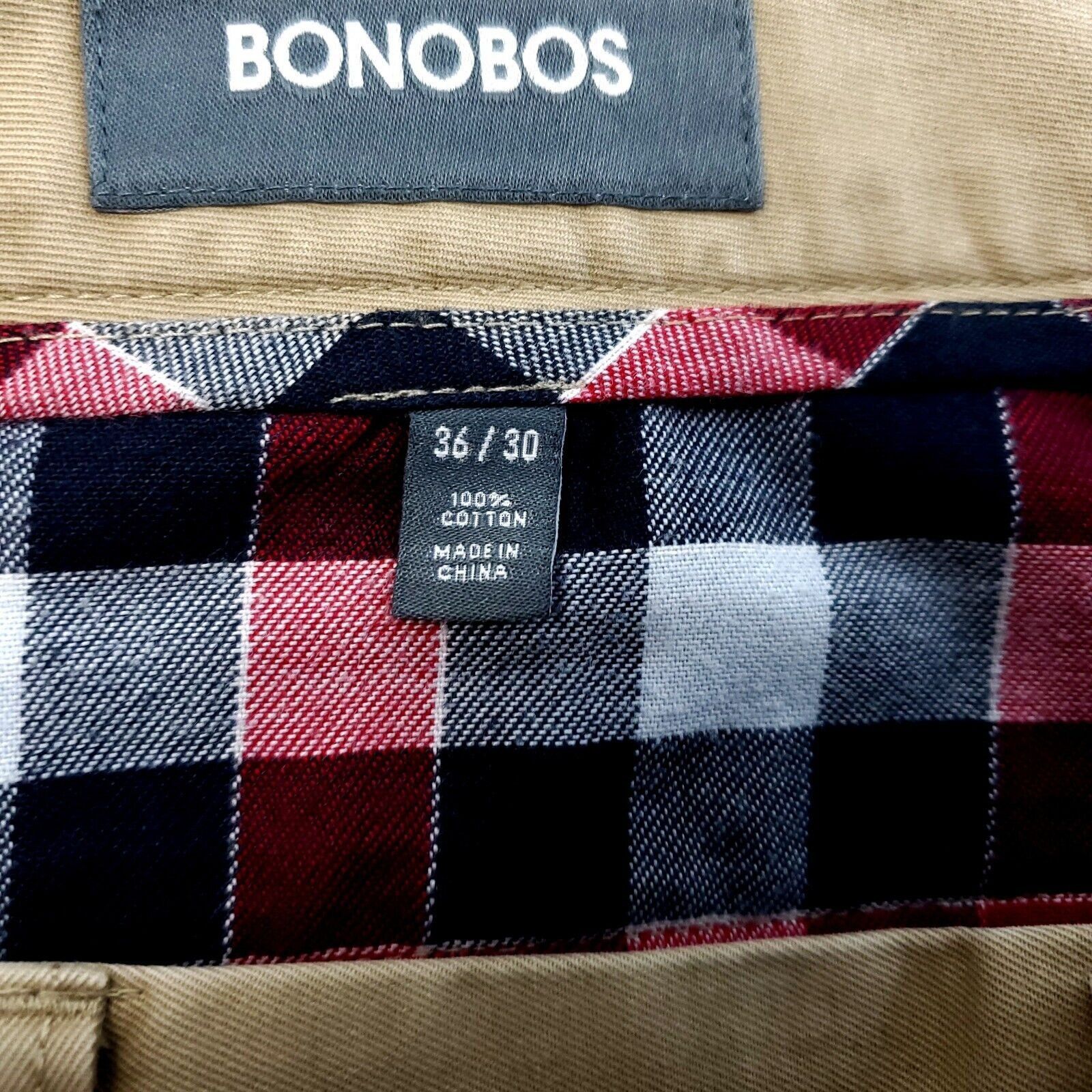 Bonobos Bonobos Cotton Flat Front Mid Rise Tan Chino Pants 37/30 Size US 37 - 4 Thumbnail