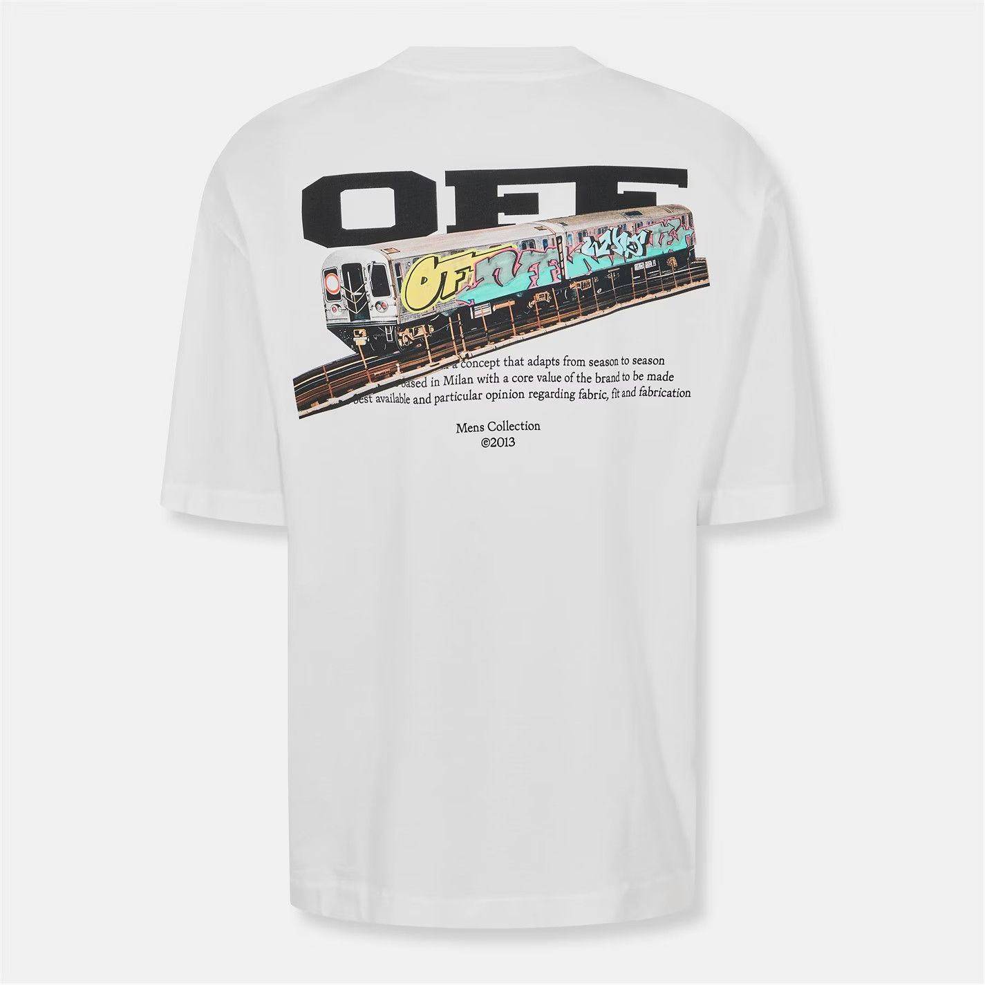 Off-White o1g2r1mq0226 Train T-Shirt In White Size US L / EU 52-54 / 3 - 2 Thumbnail