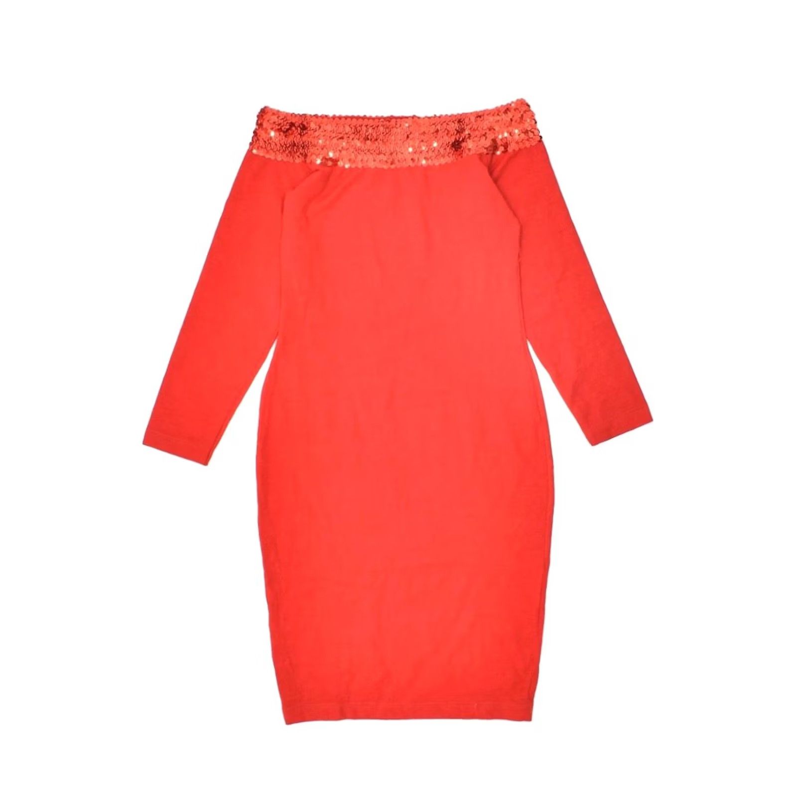 Vintage VINTAGE Womens Off Shoulder Dress Red Small UK 8 Size S / US 4 / IT 40 - 2 Thumbnail