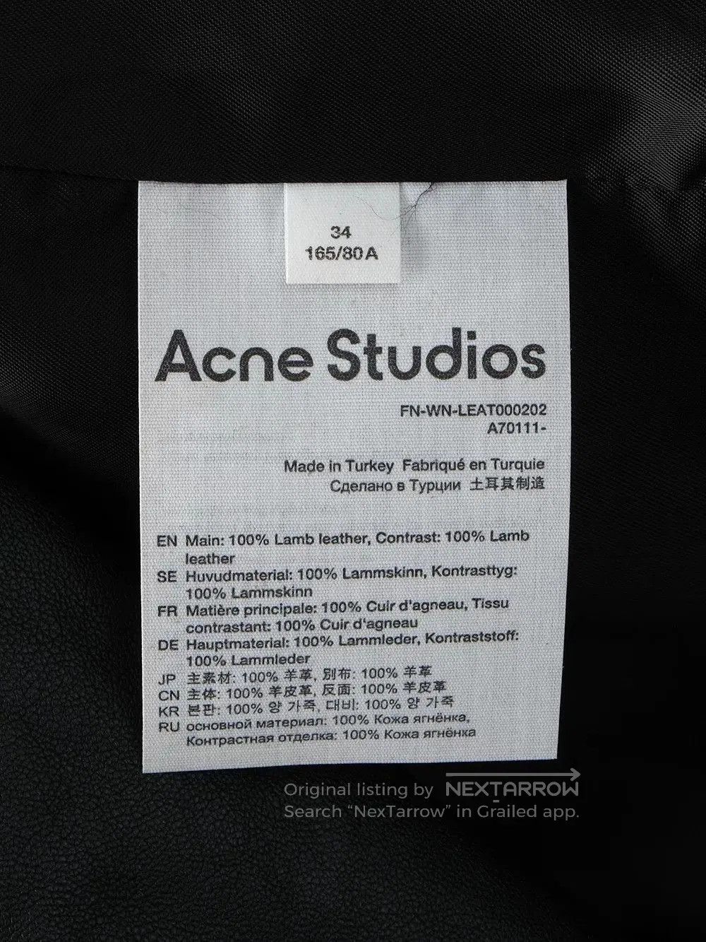 Acne Studios Acne Studios Colorful Leather Coat. Size XS / US 0-2 / IT 36-38 - 6 Thumbnail