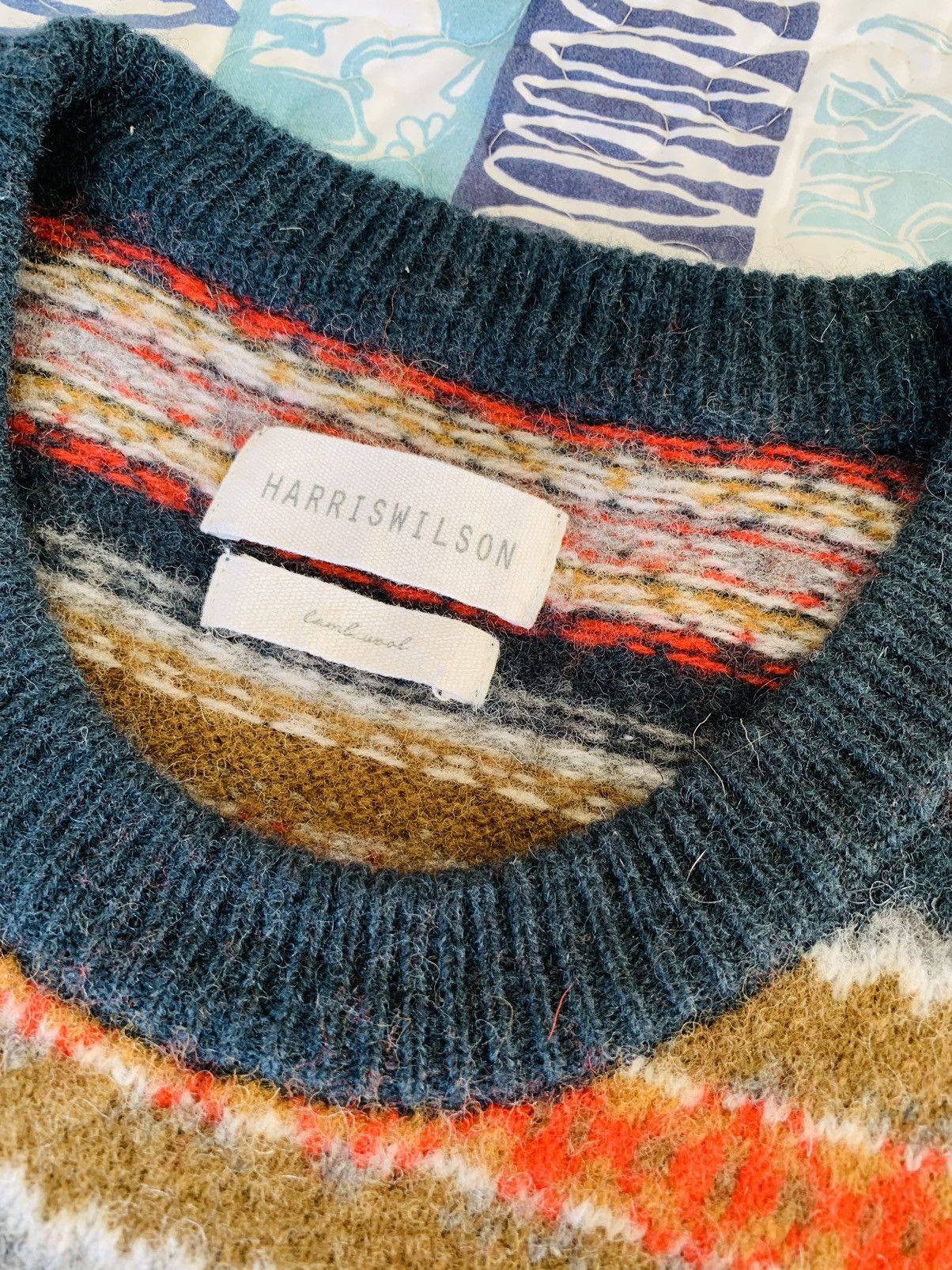 Vintage Harris Wilson x Fair Isle Crewneck Lambswool Sweater Size L / US 10 / IT 46 - 2 Thumbnail