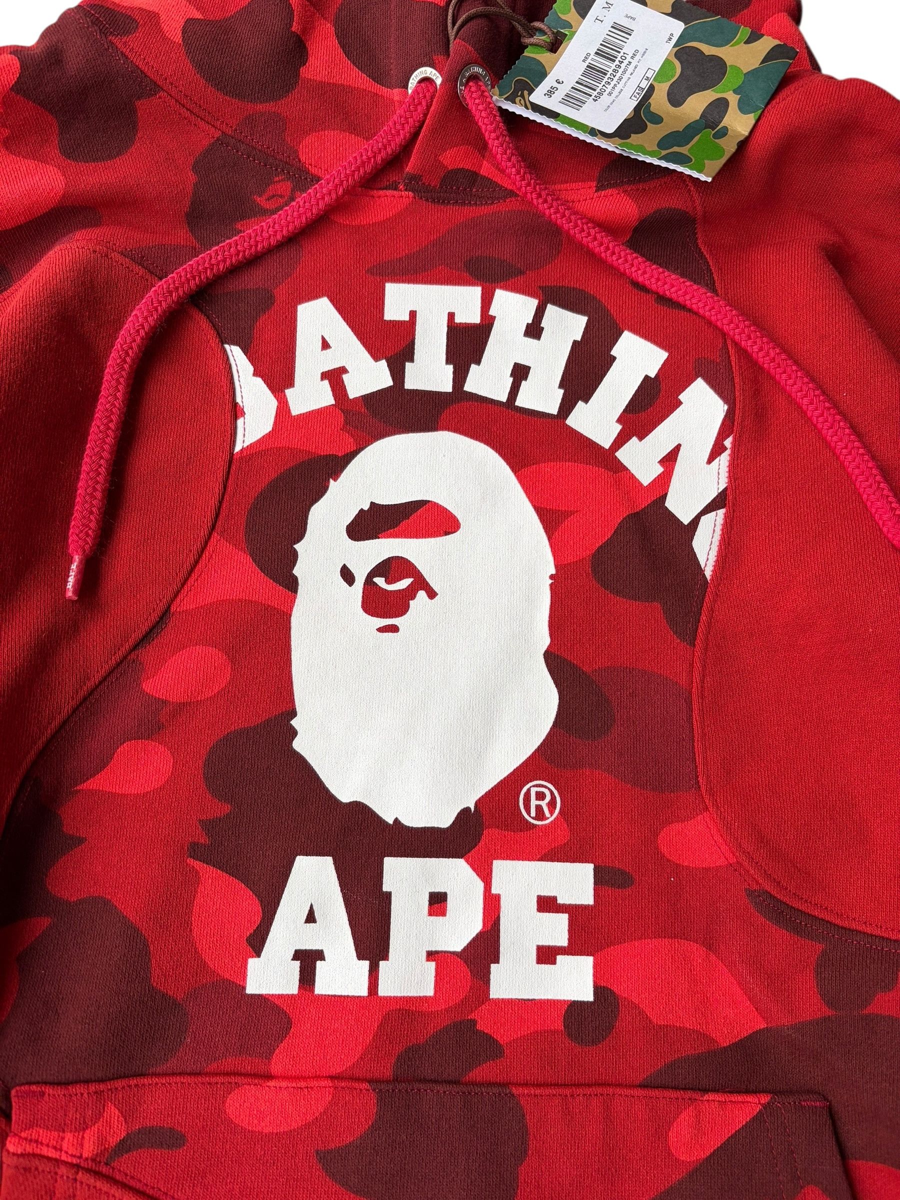 Bape Bape Red Camo College Logo Hoodie Size US L / EU 52-54 / 3 - 3 Thumbnail