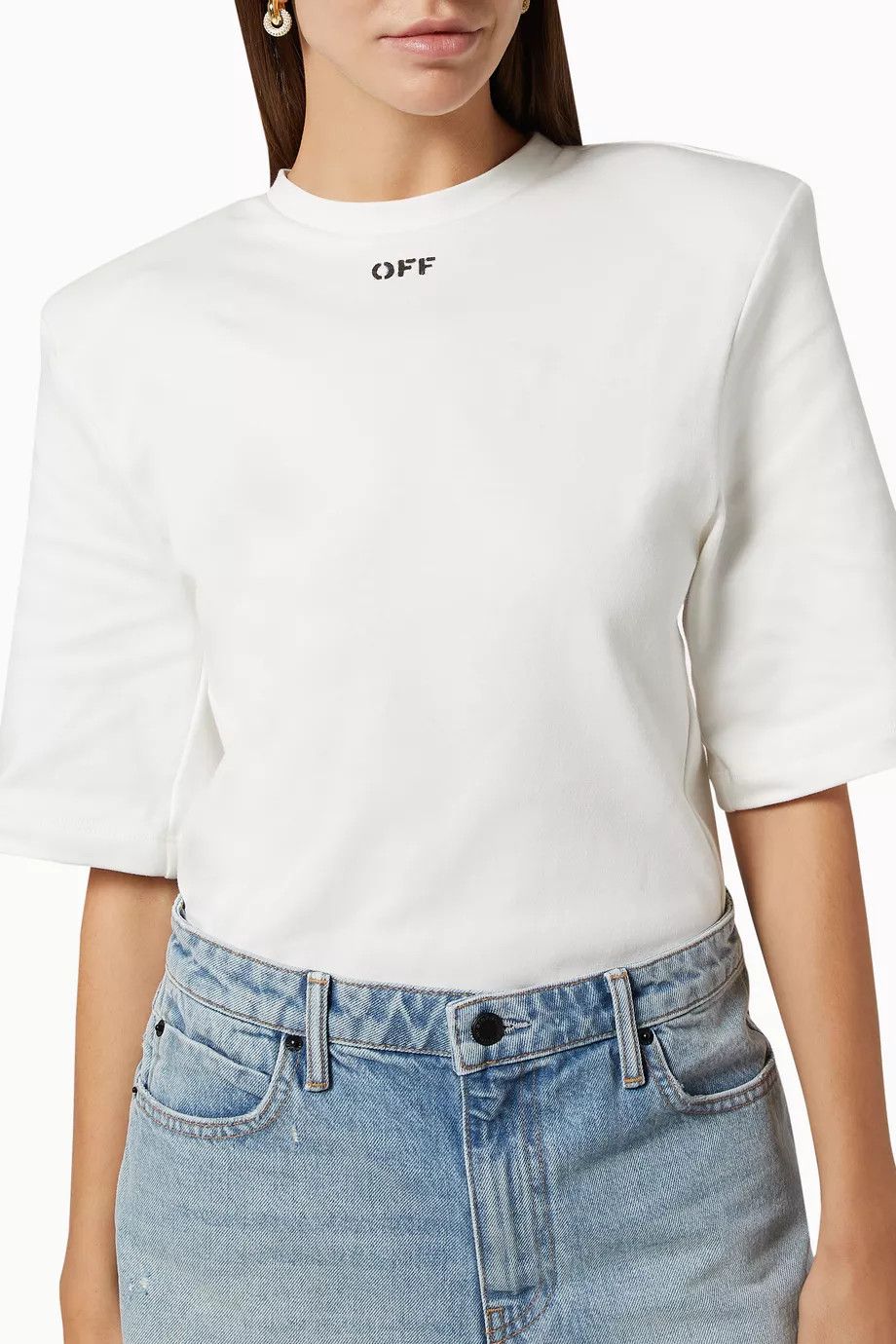 Off-White o1y1225 Crewneck T-Shirt in White Size XS / US 0-2 / IT 36-38 - 2 Thumbnail