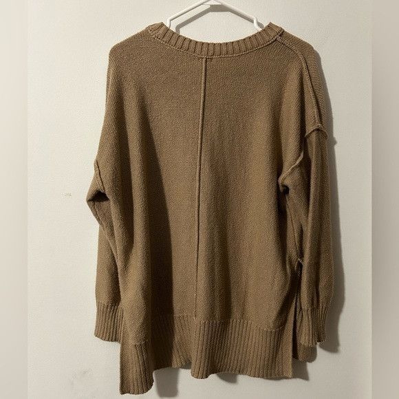 American Eagle Outfitters Aerie Light Brown Oversized Knit Sweater Size XS / US 0-2 / IT 36-38 - 3 Thumbnail