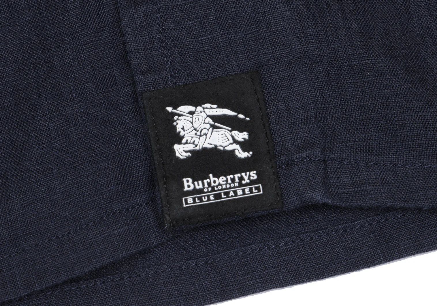 Burberry Linen Short Sleeve Open Collar Shirt in Navy M Size US M / EU 48-50 / 2 - 9 Thumbnail