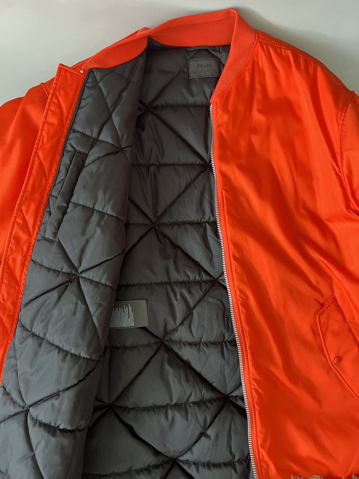 Prada $6.8k Prada Faux-fur Trim Bomber Coat In Orange Size US S / EU 44-46 / 1 - 11 Thumbnail