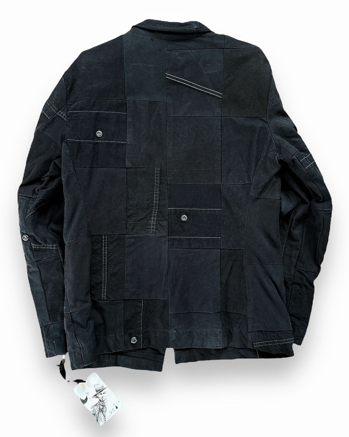 Greg Lauren Sz3 1/1 Black Workwear Tux Ollie Blazer Patchwork Jacket Size US L / EU 52-54 / 3 - 2 Thumbnail