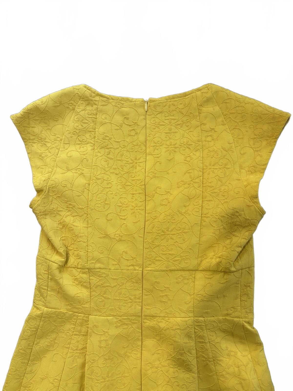 Other Nanette Lepore Mustard Yellow Textured Cap Sleeve Dress sz 8 Size M / US 6-8 / IT 42-44 - 7 Thumbnail