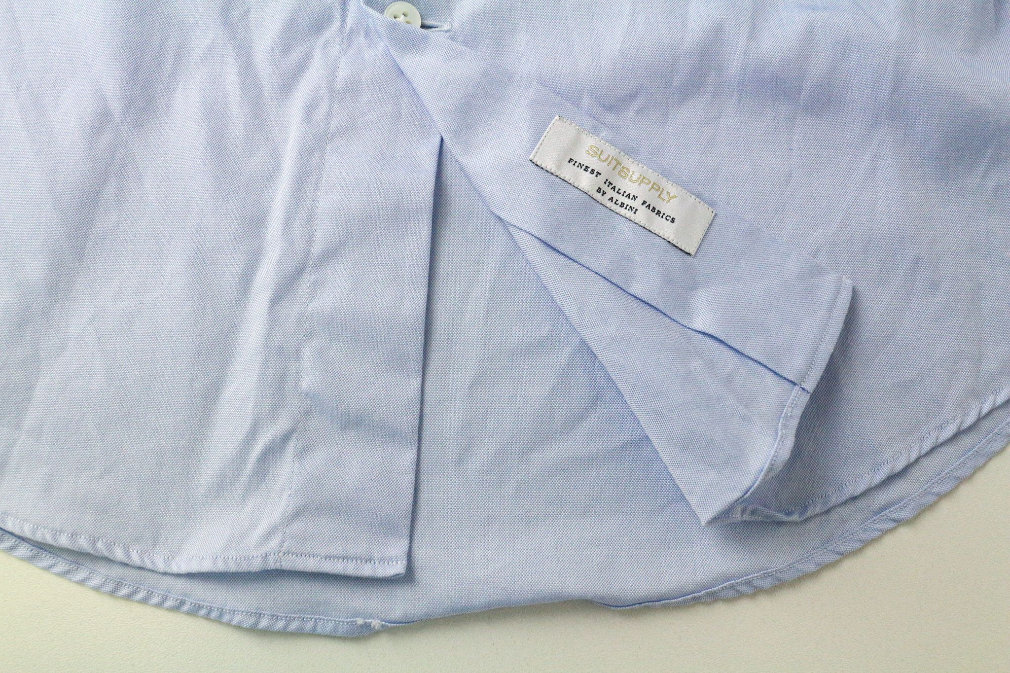 Suitsupply 37/14 1/2 Blue Extra Slim Pure Wool Shirt 77727 Size 38R - 6 Thumbnail