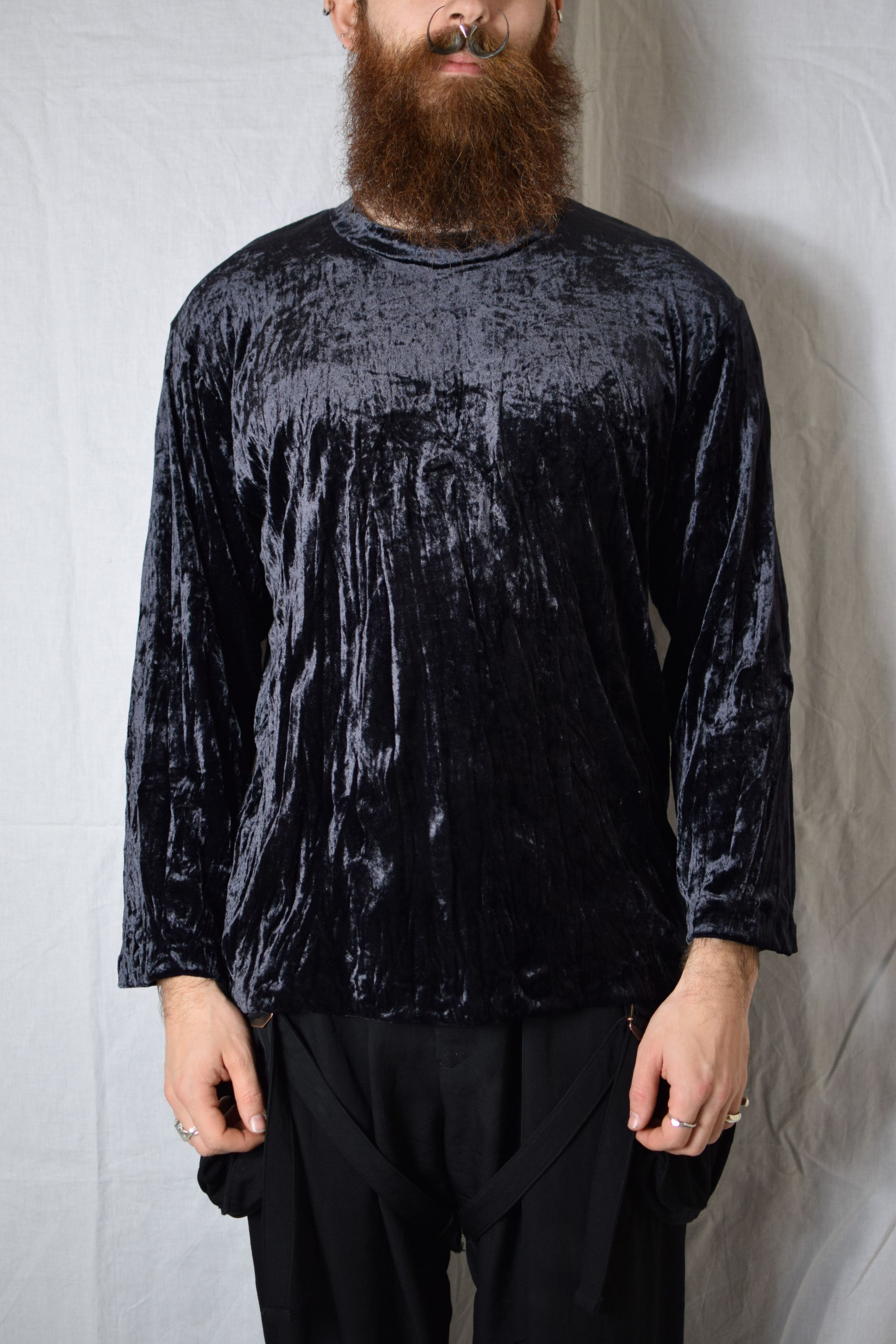 Yohji Yamamoto YYPH AW01 Velour Top - HV-T32-302 Size US L / EU 52-54 / 3 - 4 Thumbnail