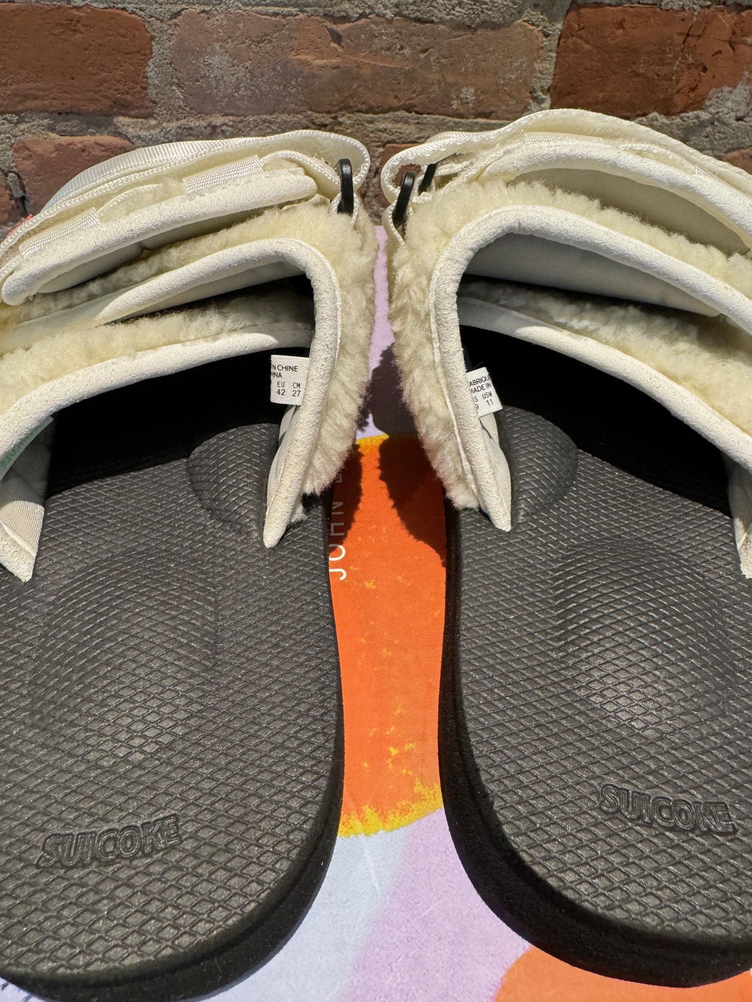John Elliott × Suicoke Suicoke x John Elliott MOTO-VS Sandals Cream Shearling Size US 9 / EU 42 - 6 Thumbnail